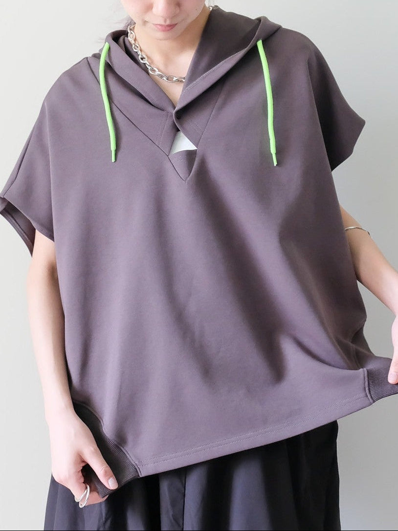 Sleeveless Hoodie Top(ノースリーブフーディー)[601572]charcoal