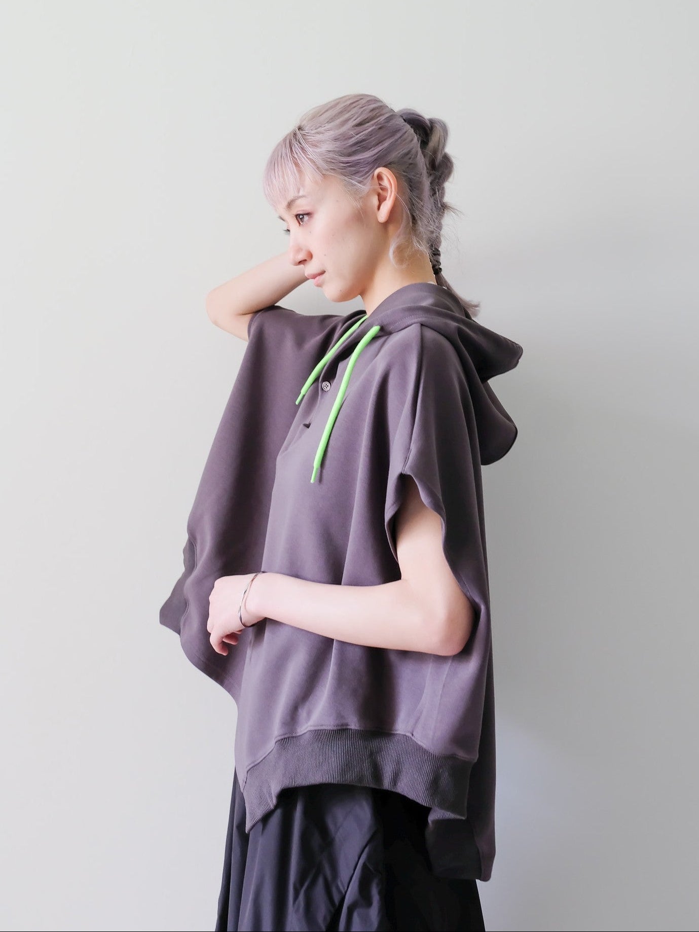 Sleeveless Hoodie Top(ノースリーブフーディー)[601572]charcoal