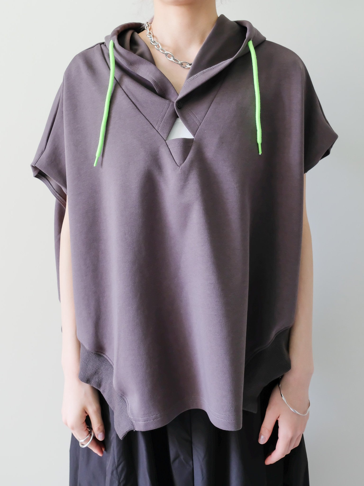 Sleeveless Hoodie Top(ノースリーブフーディー)[601572]charcoal