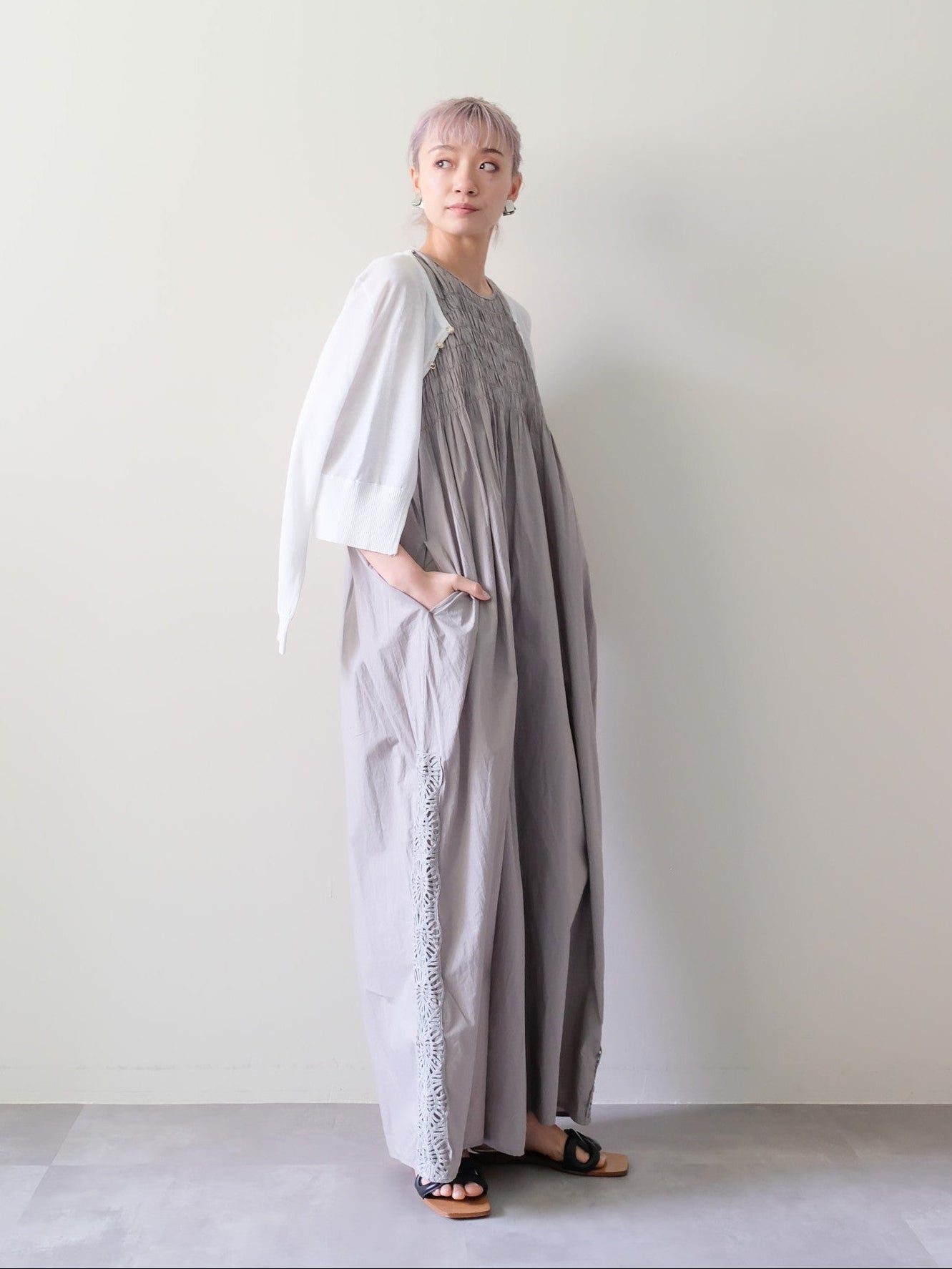Side Lace All-in-One(サイドレースオールインワン)[601552]khaki