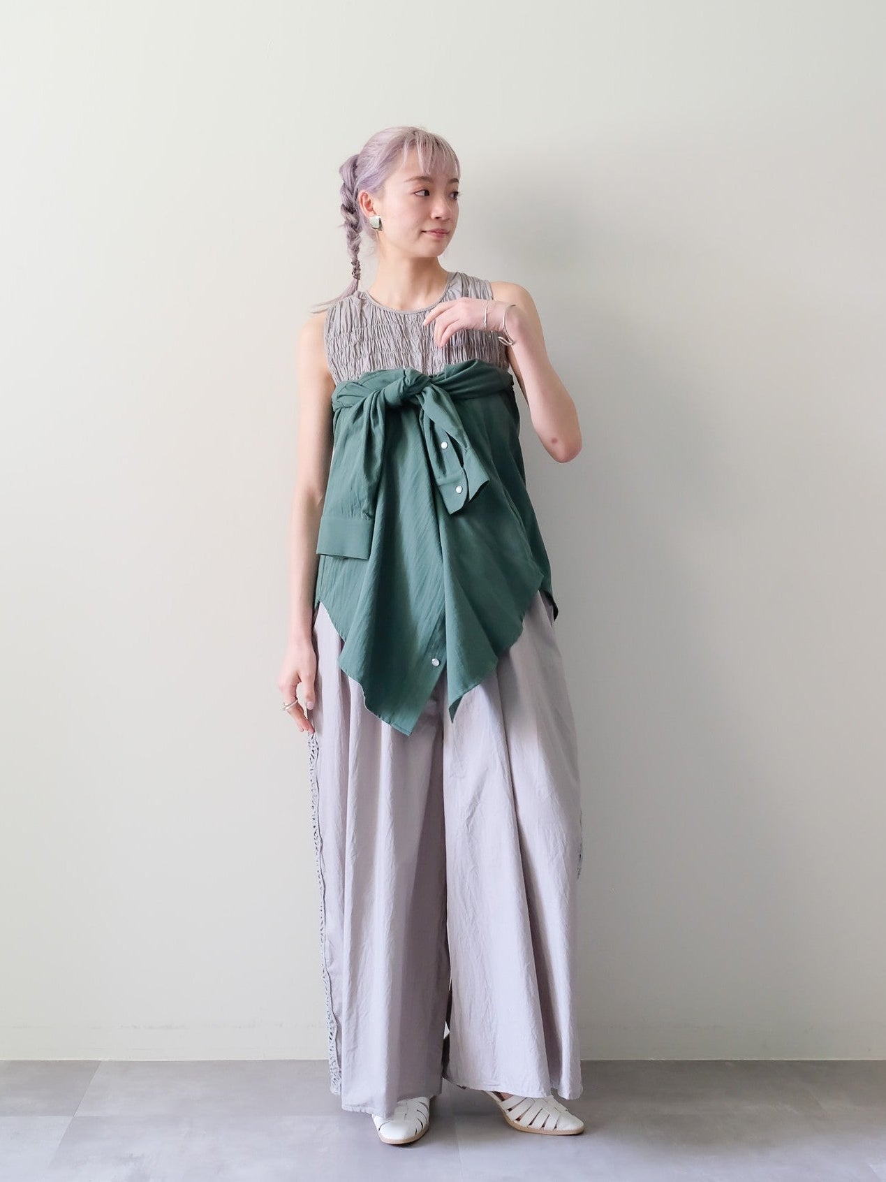 Side Lace All-in-One(サイドレースオールインワン)[601552]khaki