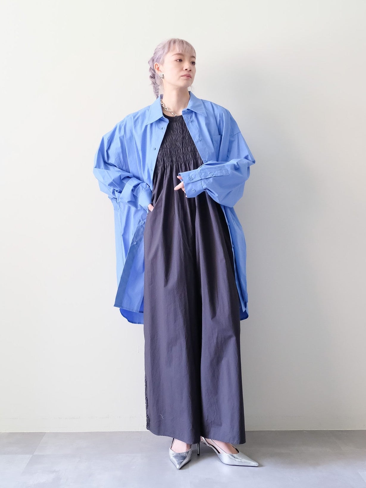 Oversized Shirt(オーバーサイズシャツ)[601551]blue