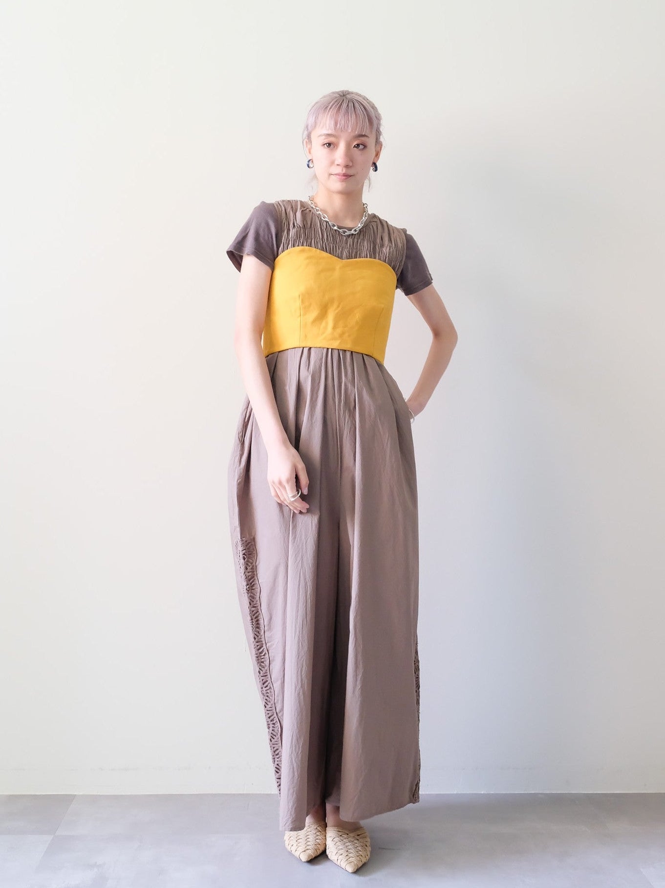 Side Lace All-in-One(サイドレースオールインワン)[601552]brown