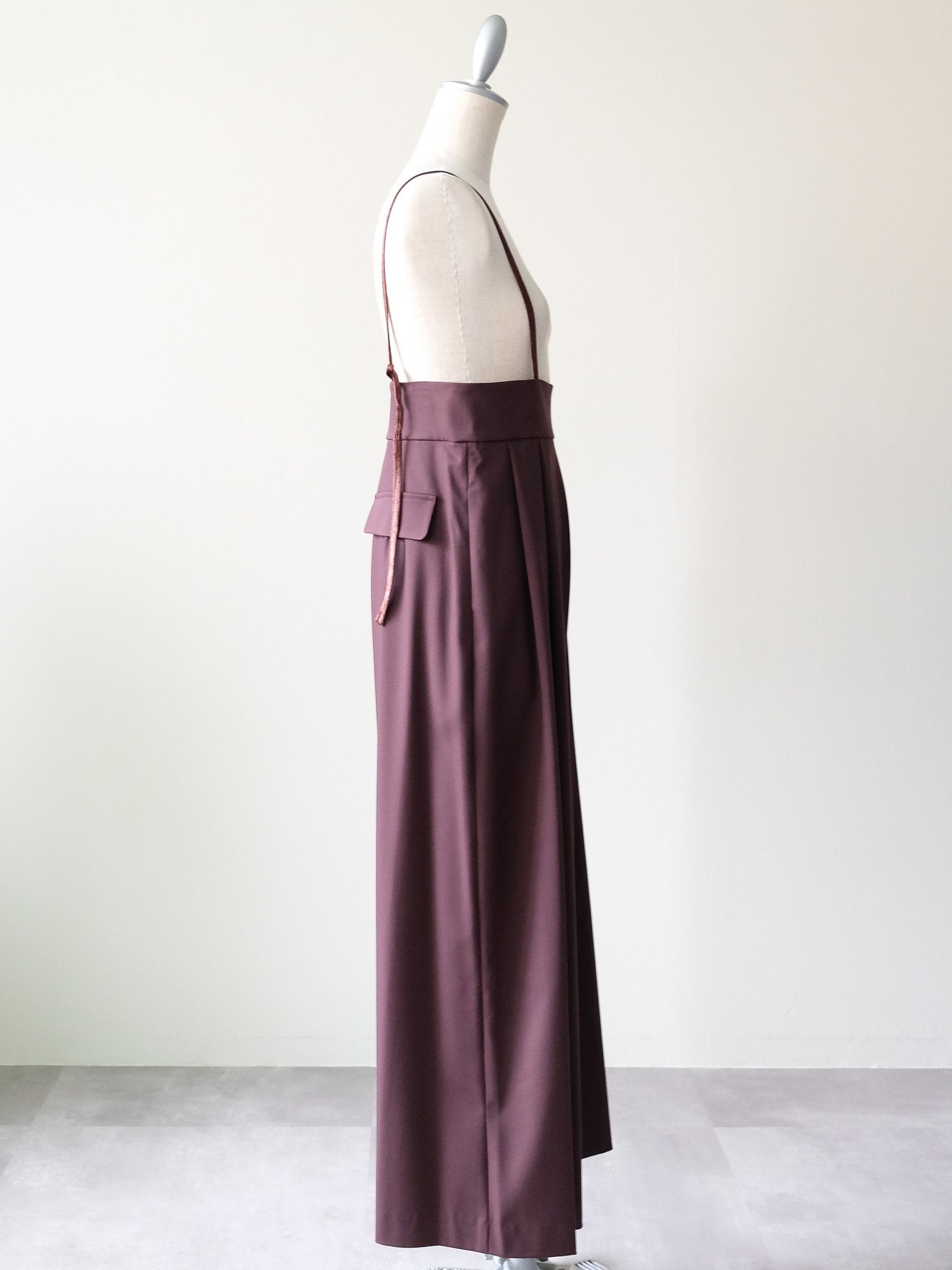 ベロアサスペンダー付パンツ [603332] brown