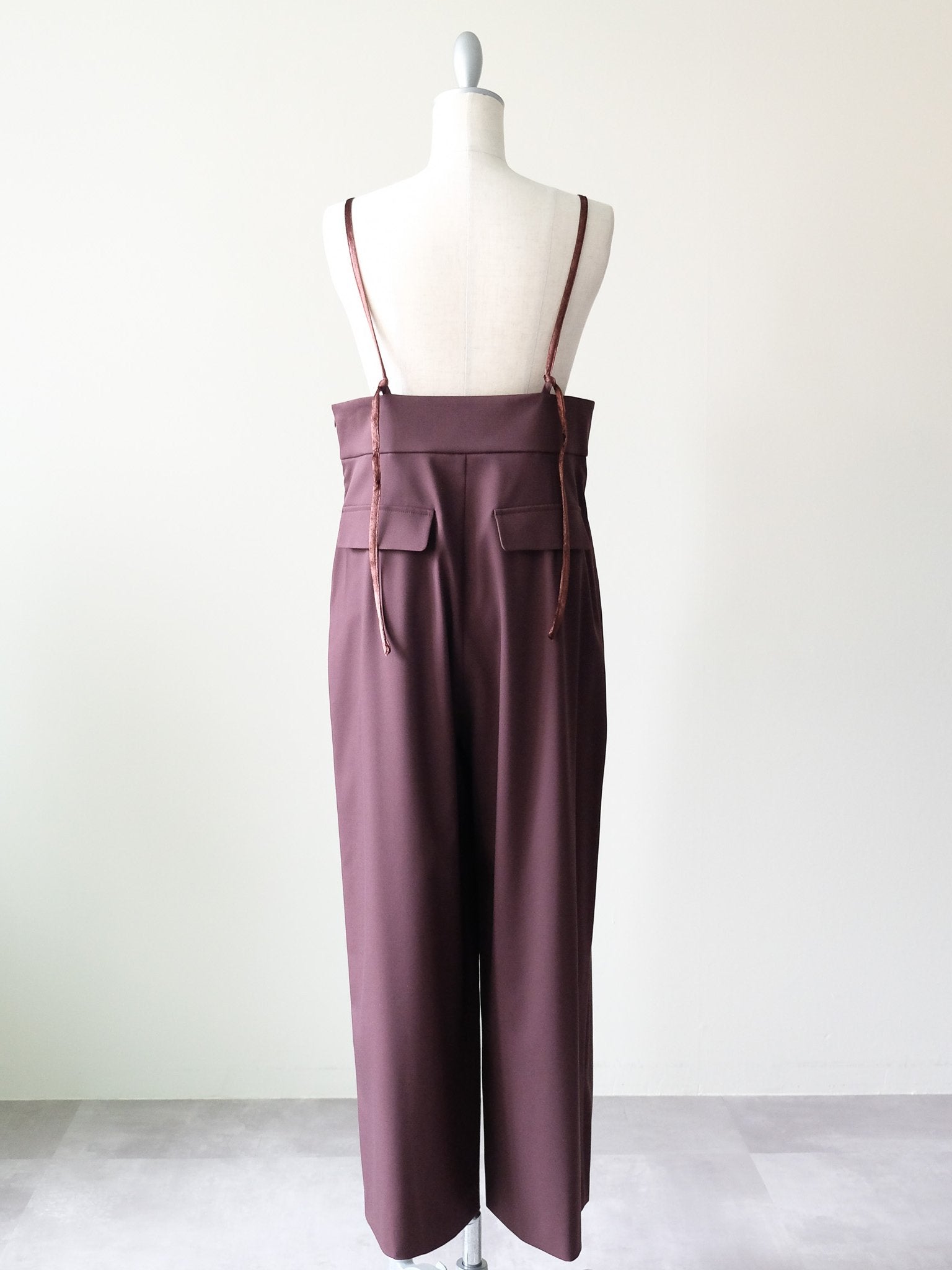 ベロアサスペンダー付パンツ [603332] brown