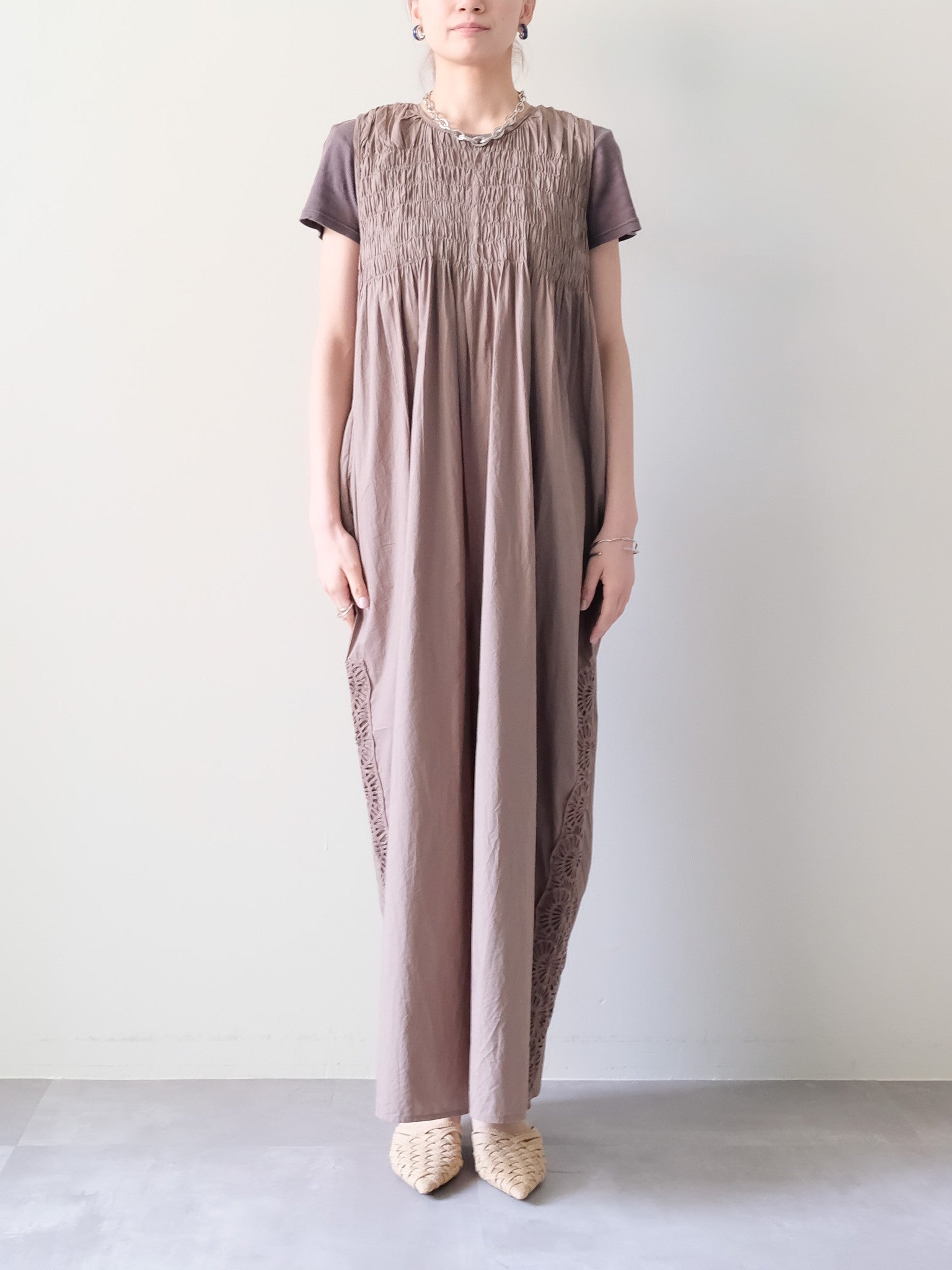 Side Lace All-in-One(サイドレースオールインワン)[601552]brown