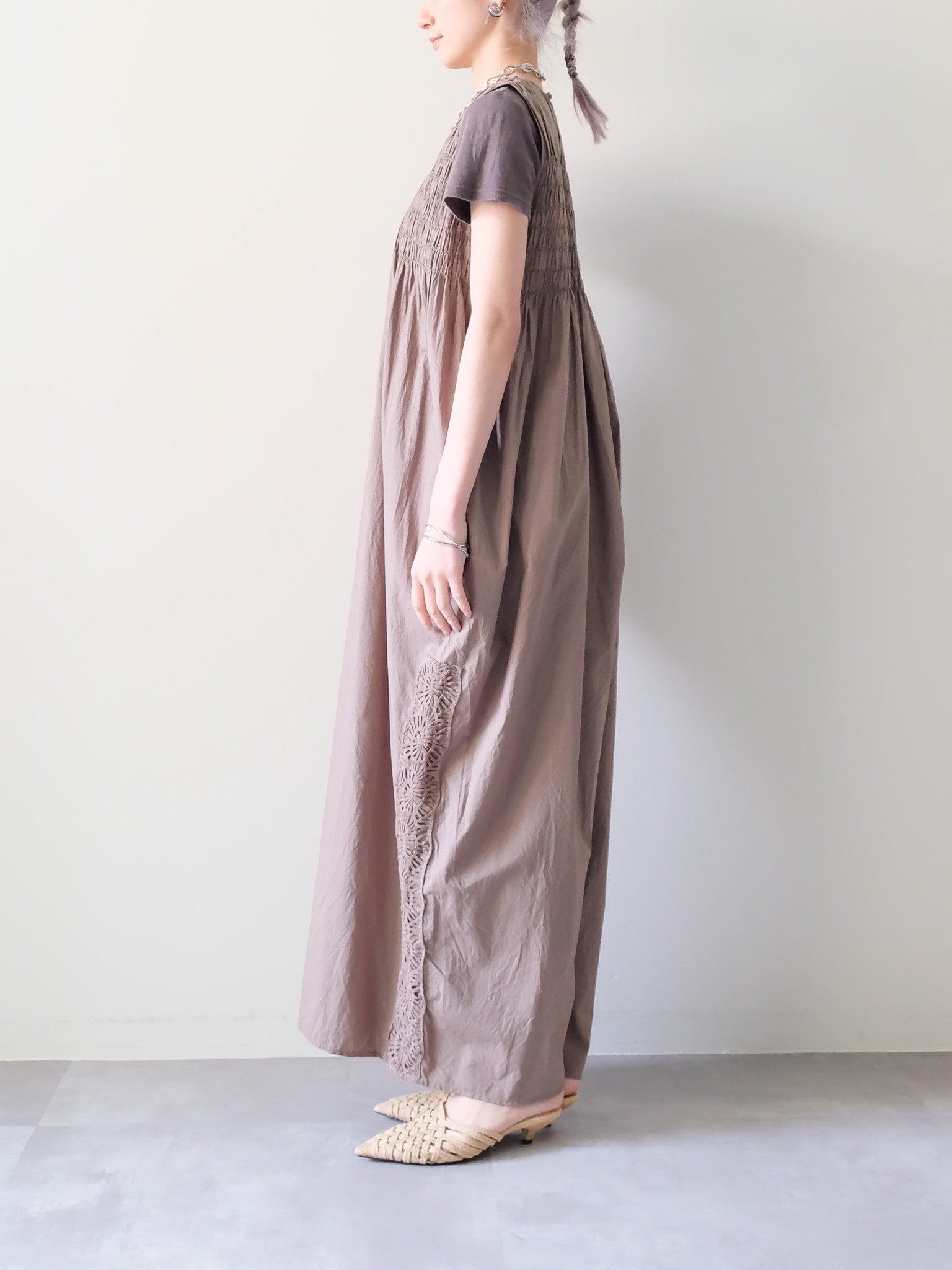 Side Lace All-in-One(サイドレースオールインワン)[601552]brown