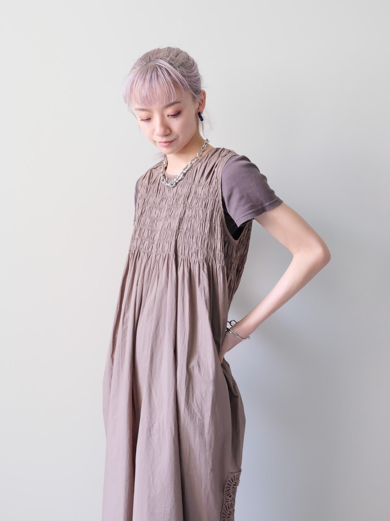 Side Lace All-in-One(サイドレースオールインワン)[601552]brown