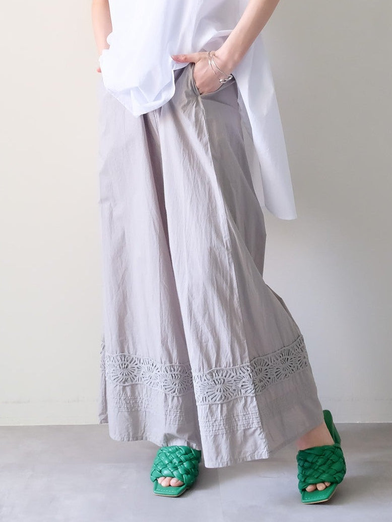 Lace Shirring Pants(レースシャーリングパンツ)[601553]khaki