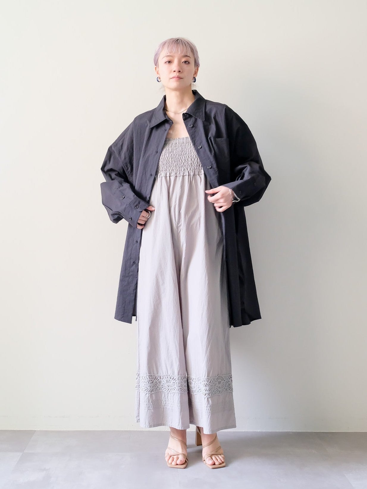 Lace Shirring Pants(レースシャーリングパンツ)[601553]khaki