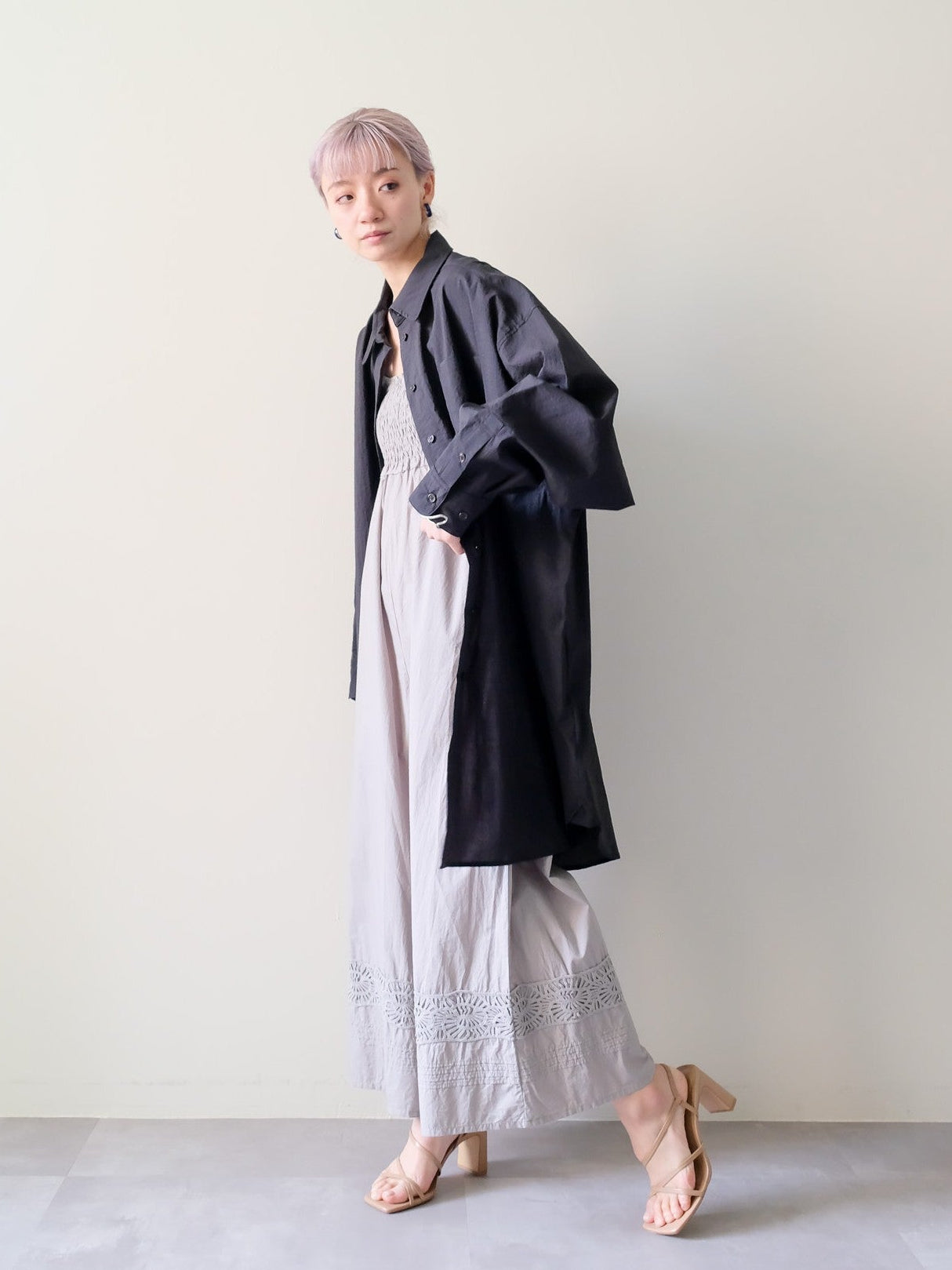 Lace Shirring Pants(レースシャーリングパンツ)[601553]khaki