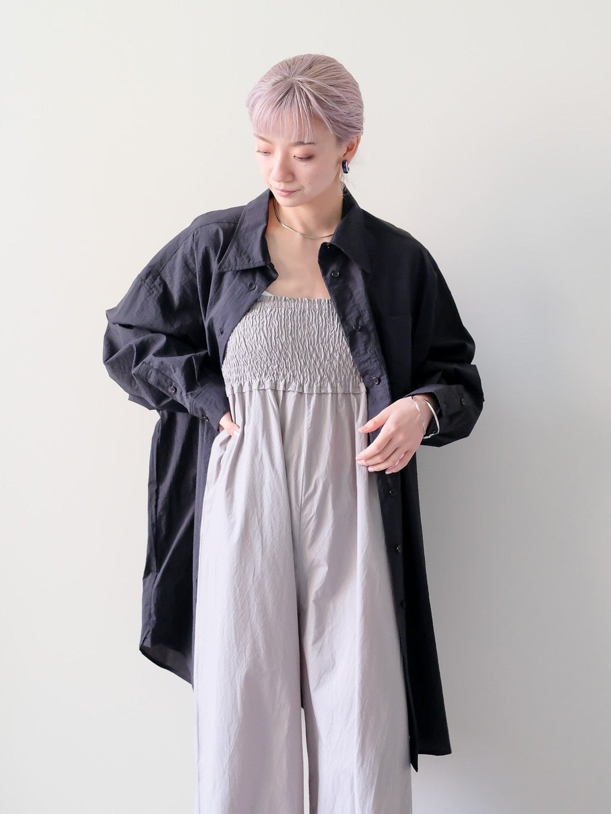 Lace Shirring Pants(レースシャーリングパンツ)[601553]khaki