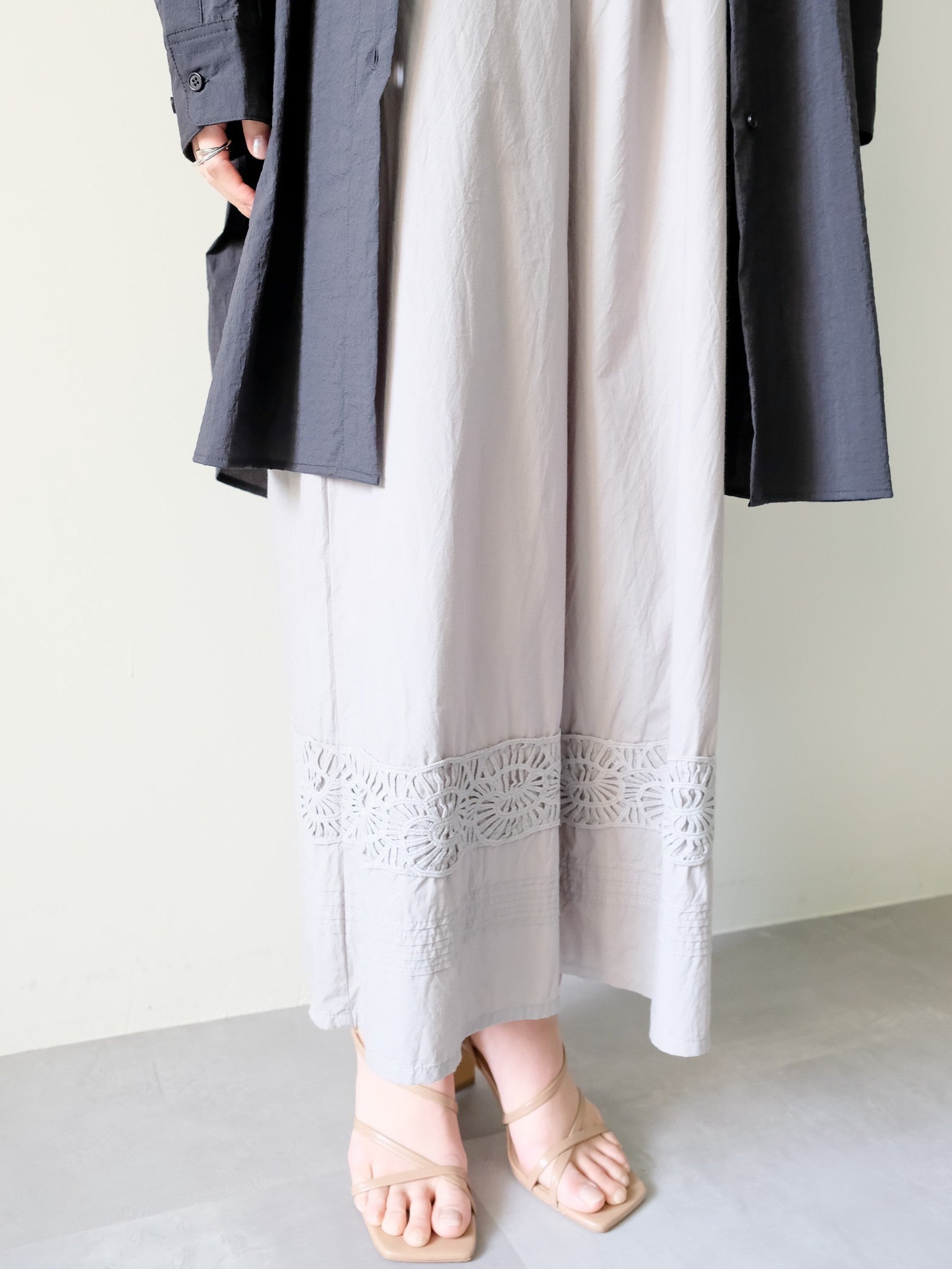 Lace Shirring Pants(レースシャーリングパンツ)[601553]khaki