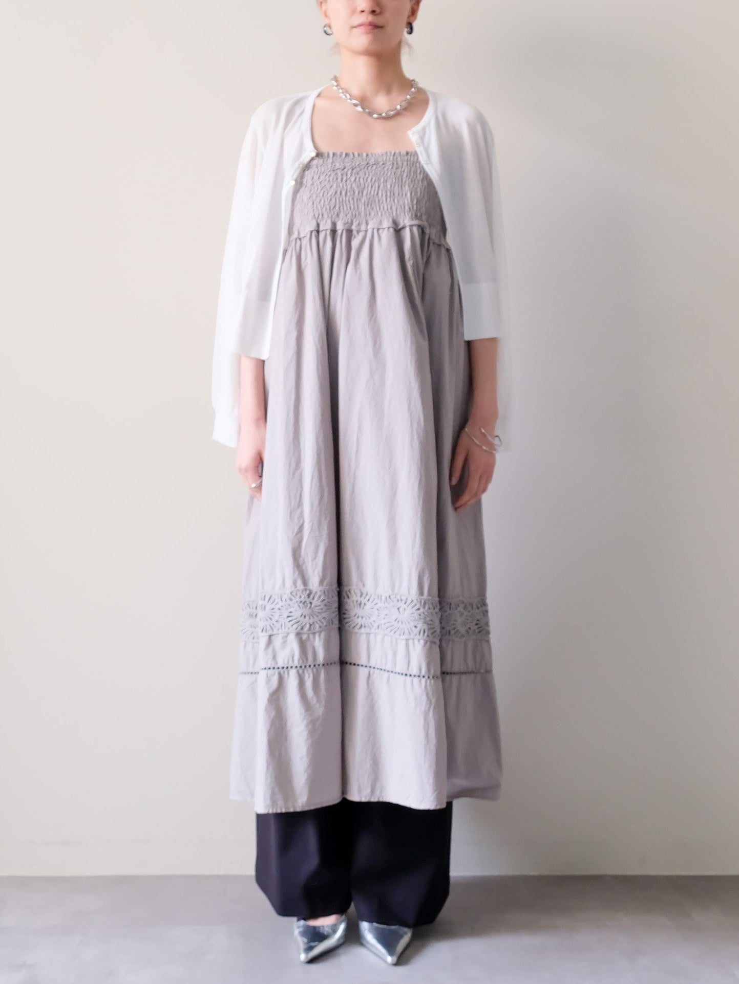 Lace Shirring Skirt(レースシャーリングスカート)[601554]khaki