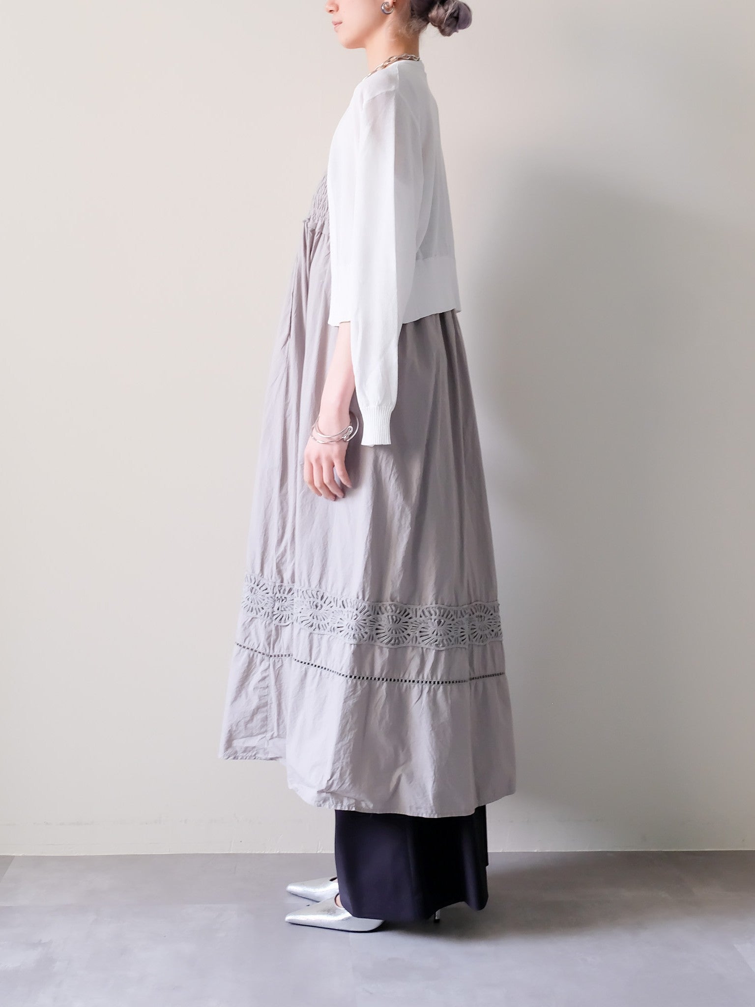 Lace Shirring Skirt(レースシャーリングスカート)[601554]khaki