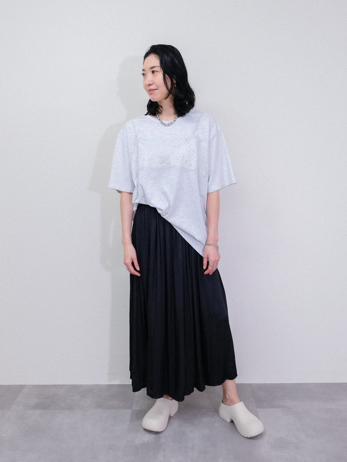 Gather Skirt [603413] black(99)