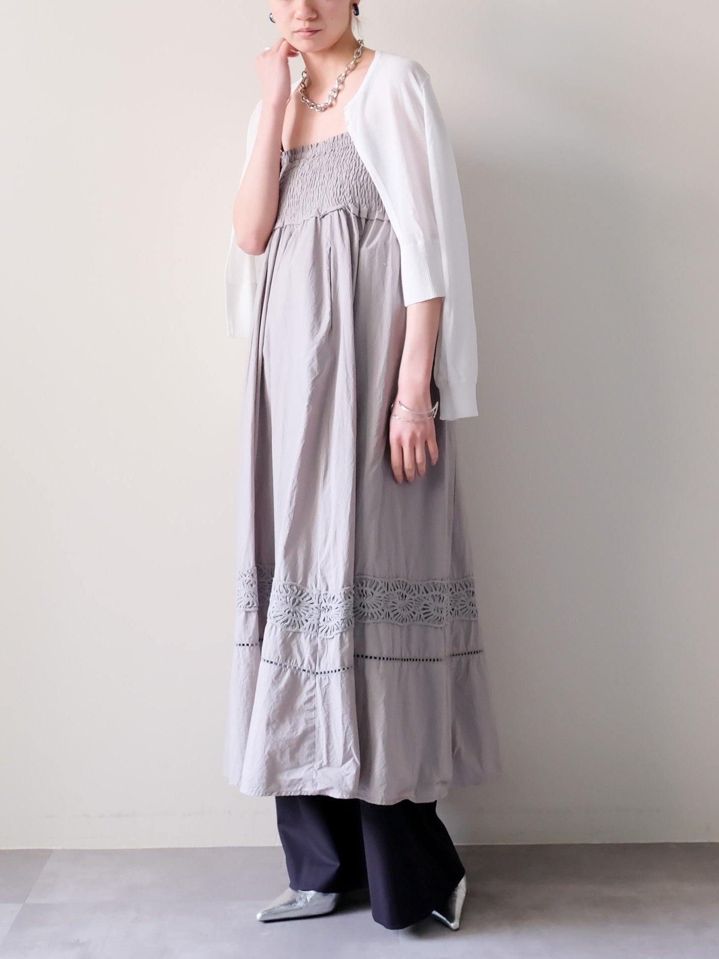 Lace Shirring Skirt(レースシャーリングスカート)[601554]khaki