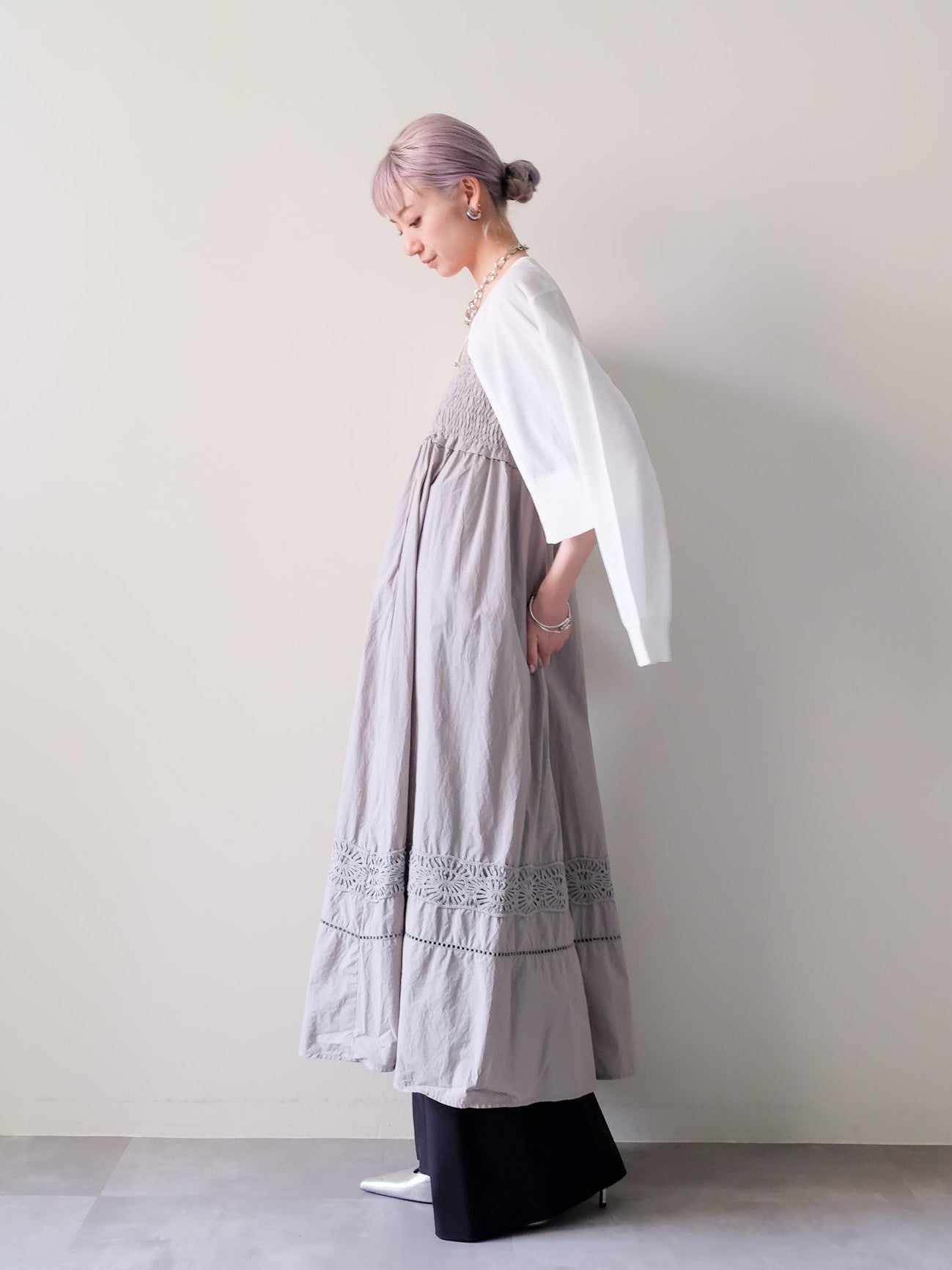 Lace Shirring Skirt(レースシャーリングスカート)[601554]khaki