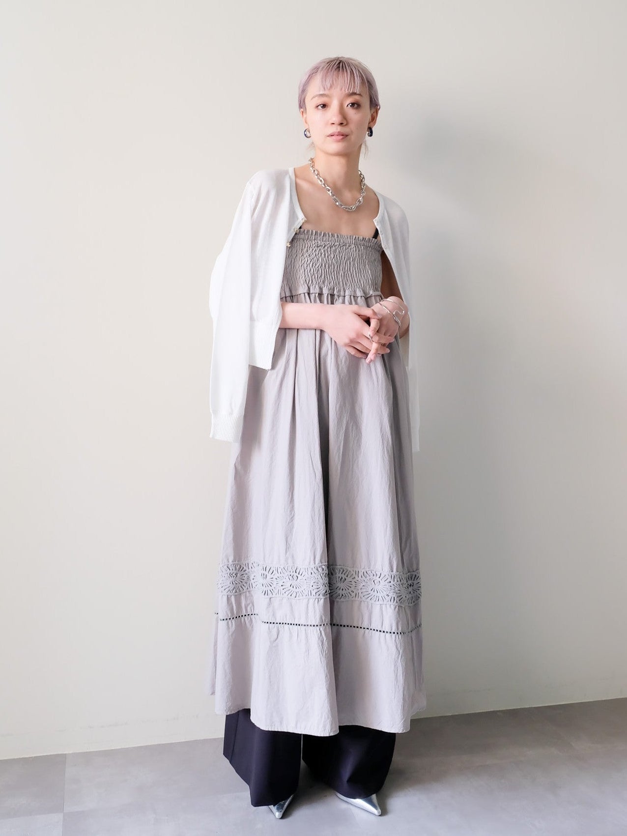 Lace Shirring Skirt(レースシャーリングスカート)[601554]khaki