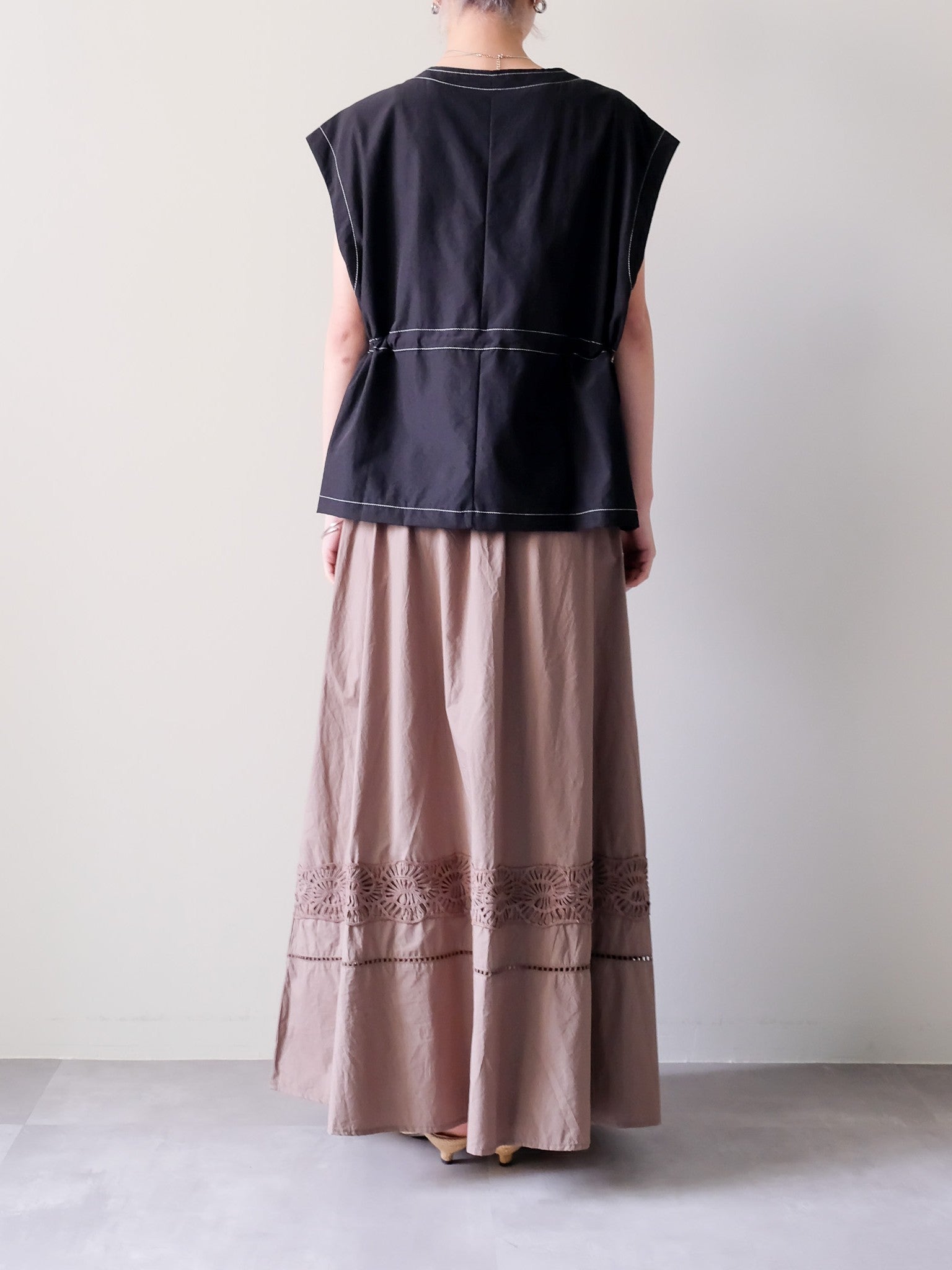 Lace Shirring Skirt(レースシャーリングスカート)[601554]brown