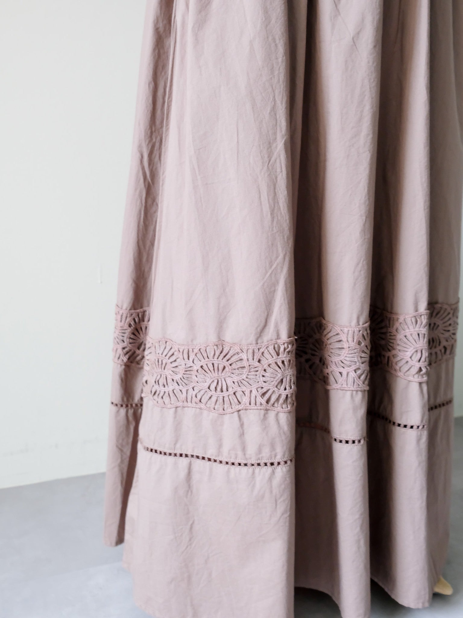 Lace Shirring Skirt(レースシャーリングスカート)[601554]brown