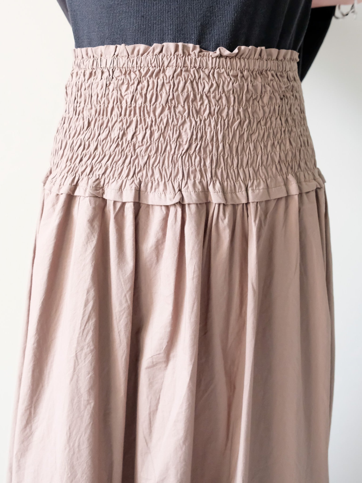 Lace Shirring Skirt(レースシャーリングスカート)[601554]brown