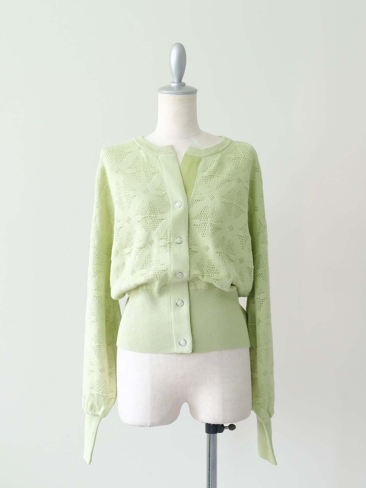Flower Jacquard Knit Top(フラワージャガードニットトップス)[601535]green
