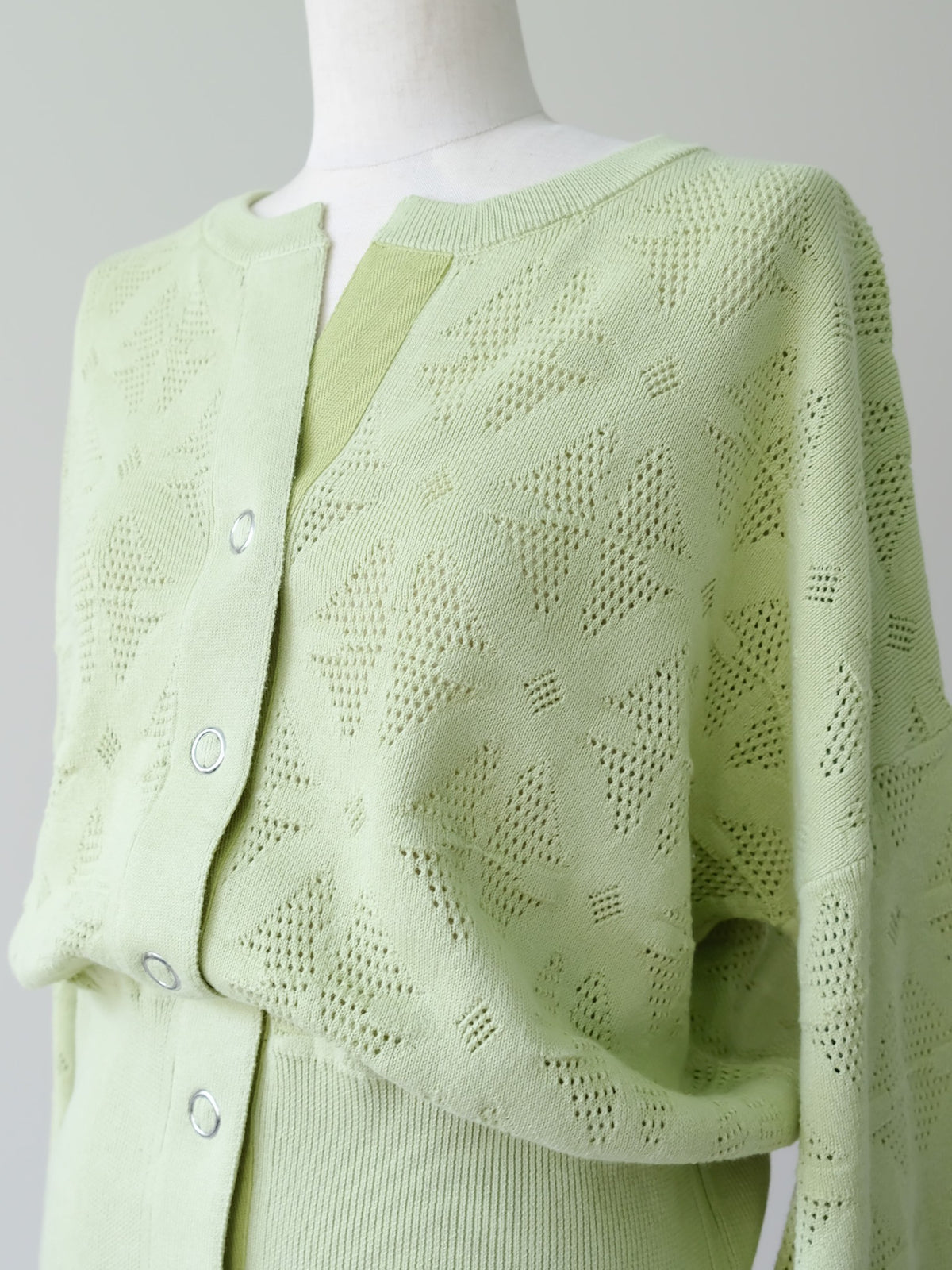 Flower Jacquard Knit Top(フラワージャガードニットトップス)[601535]green