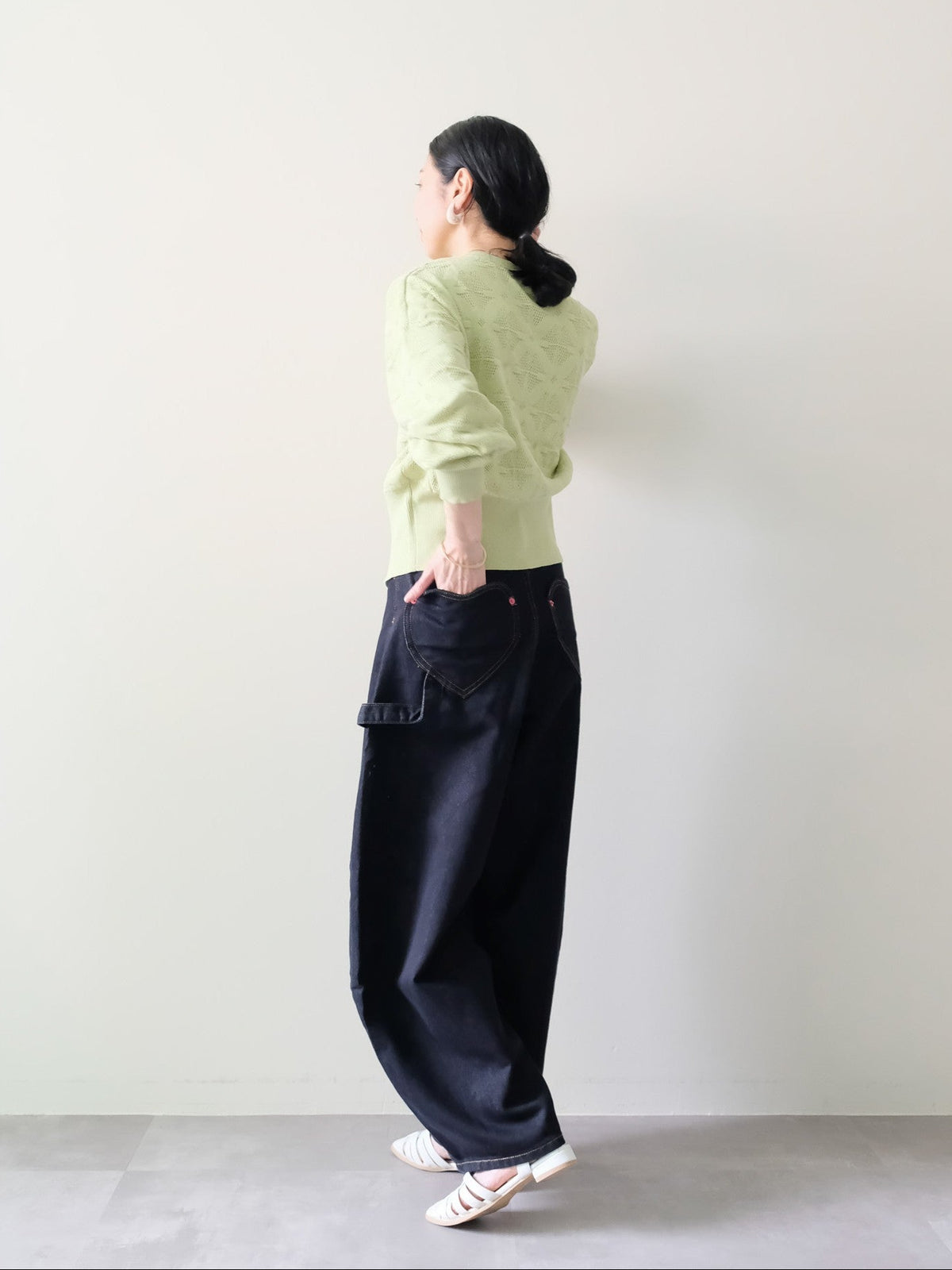 Flower Jacquard Knit Top(フラワージャガードニットトップス)[601535]green