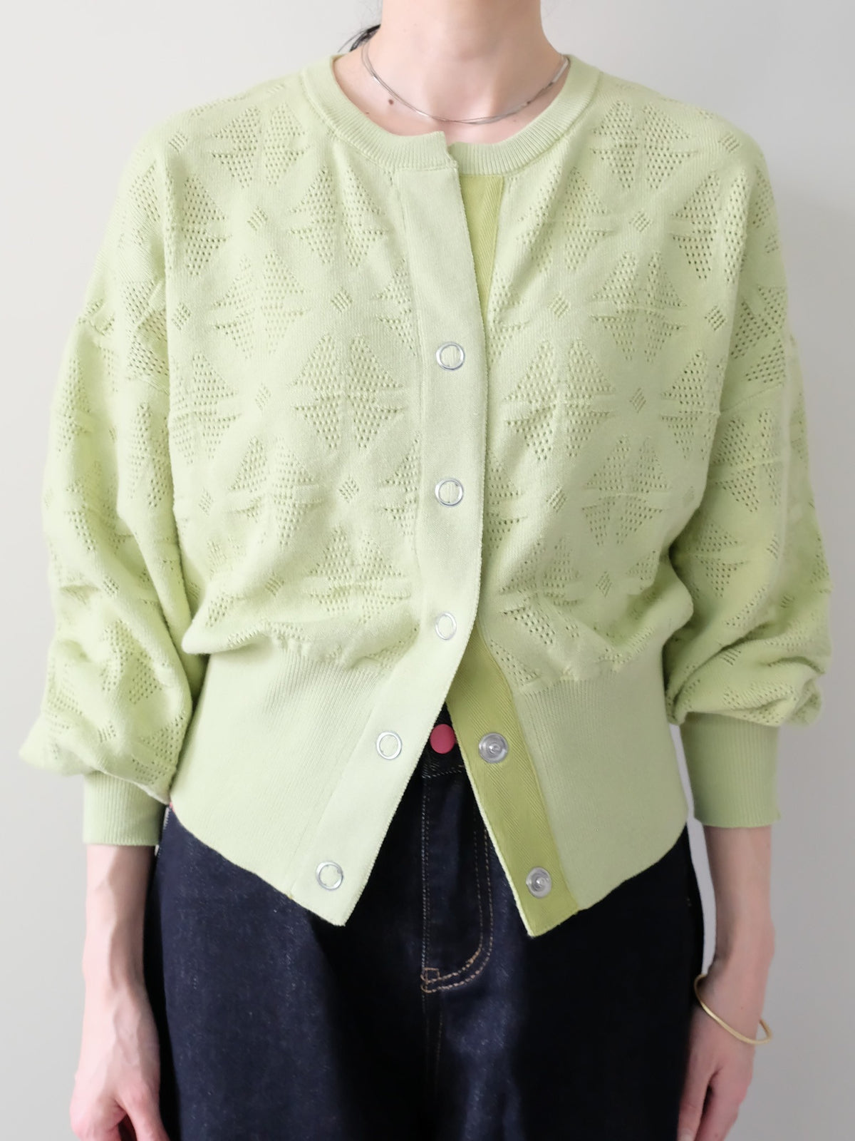 Flower Jacquard Knit Top(フラワージャガードニットトップス)[601535]green