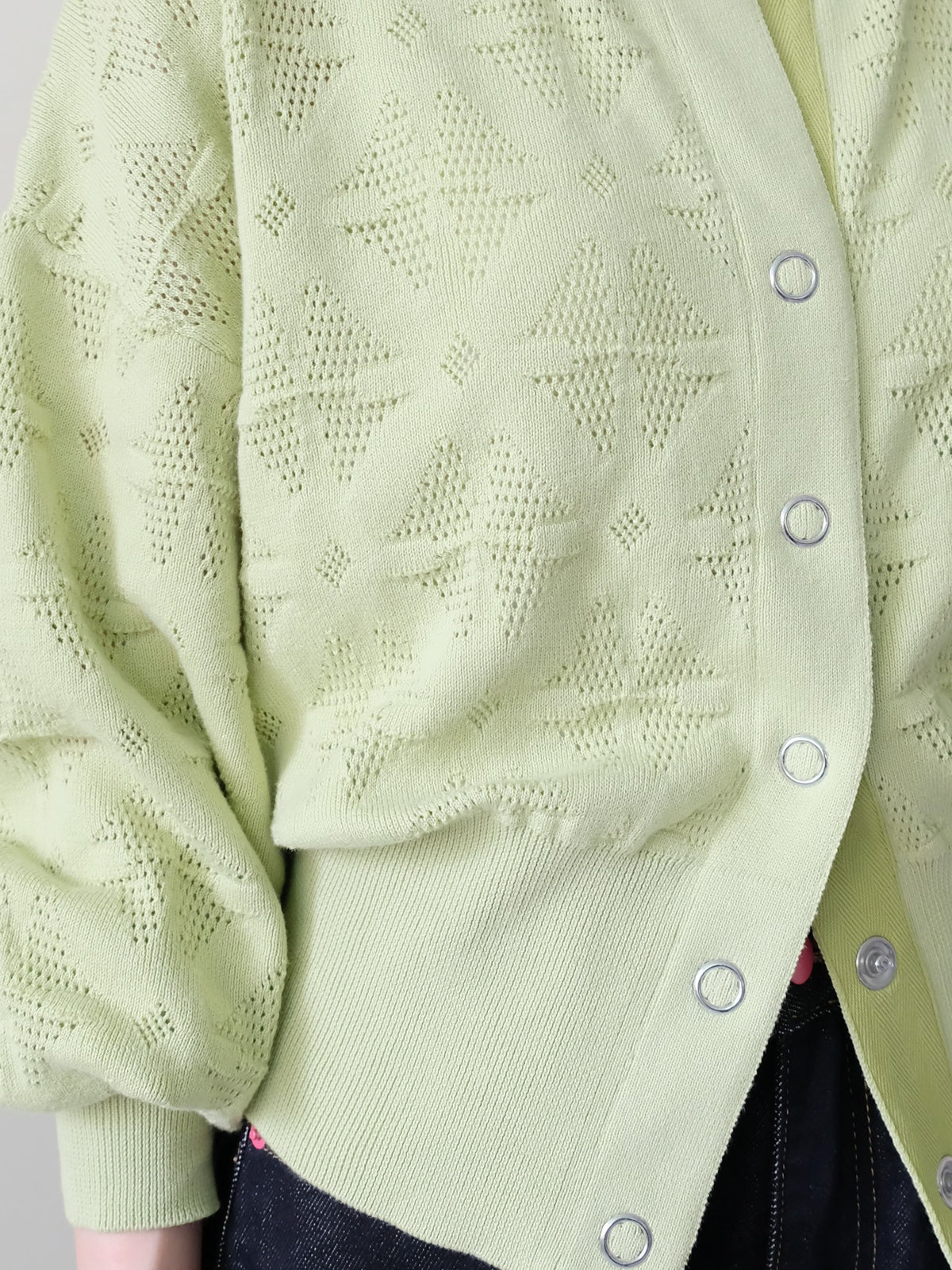 Flower Jacquard Knit Top(フラワージャガードニットトップス)[601535]green
