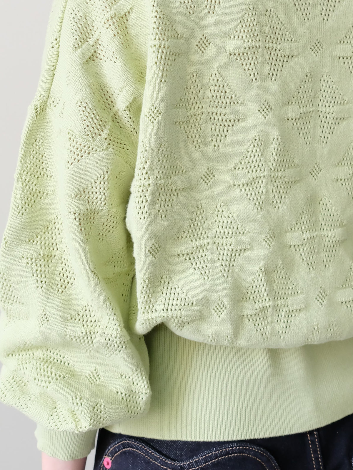Flower Jacquard Knit Top(フラワージャガードニットトップス)[601535]green