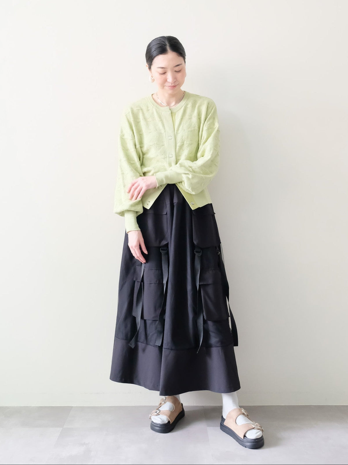 Flower Jacquard Knit Top(フラワージャガードニットトップス)[601535]green