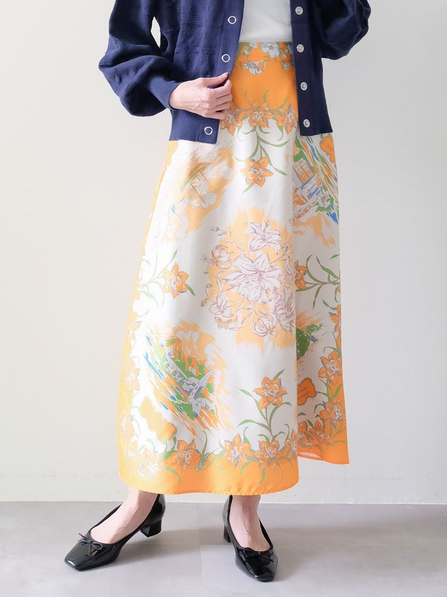 Yacht Panel Print Skirt(ヨットパネルプリントスカート)[601559]orange