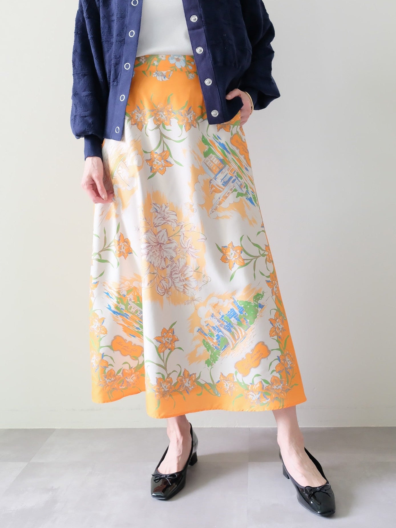 Yacht Panel Print Skirt(ヨットパネルプリントスカート)[601559]orange