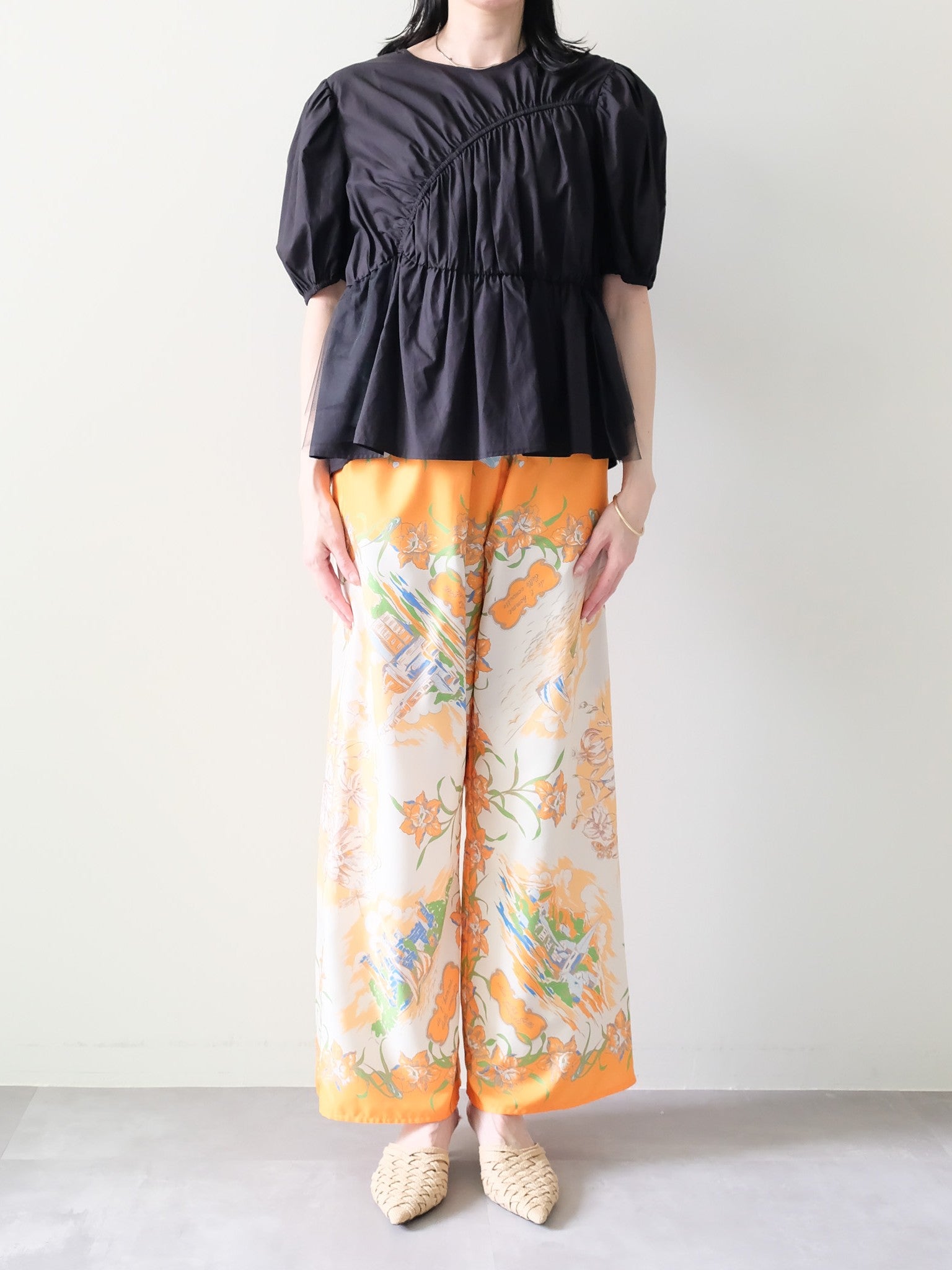 Yacht Panel Print Easy Pants(ヨットパネルプリントイージーパンツ)[601560]orange
