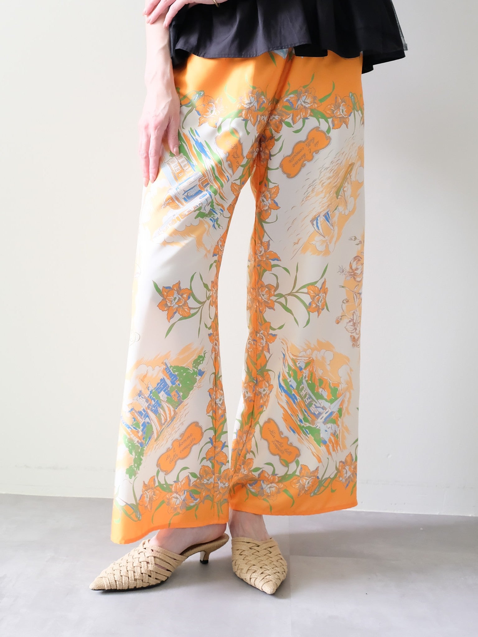 Yacht Panel Print Easy Pants(ヨットパネルプリントイージーパンツ)[601560]orange