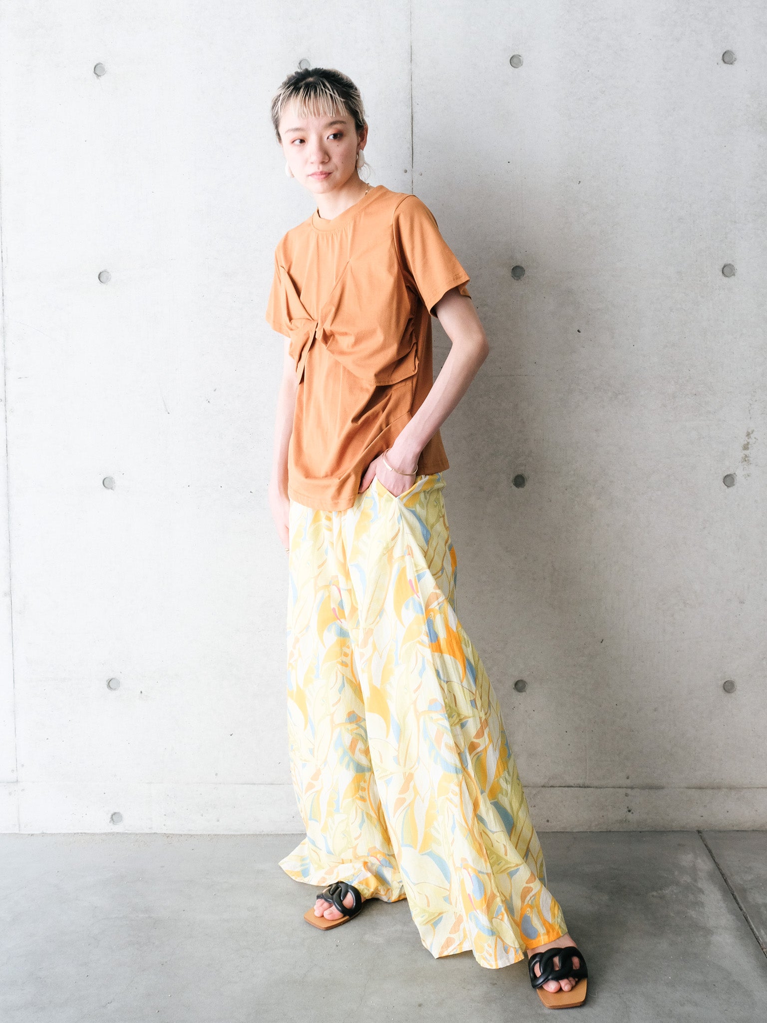 Botanical Bird Easy Pants(ボタニカルバードイージーパンツ[601569]yellow