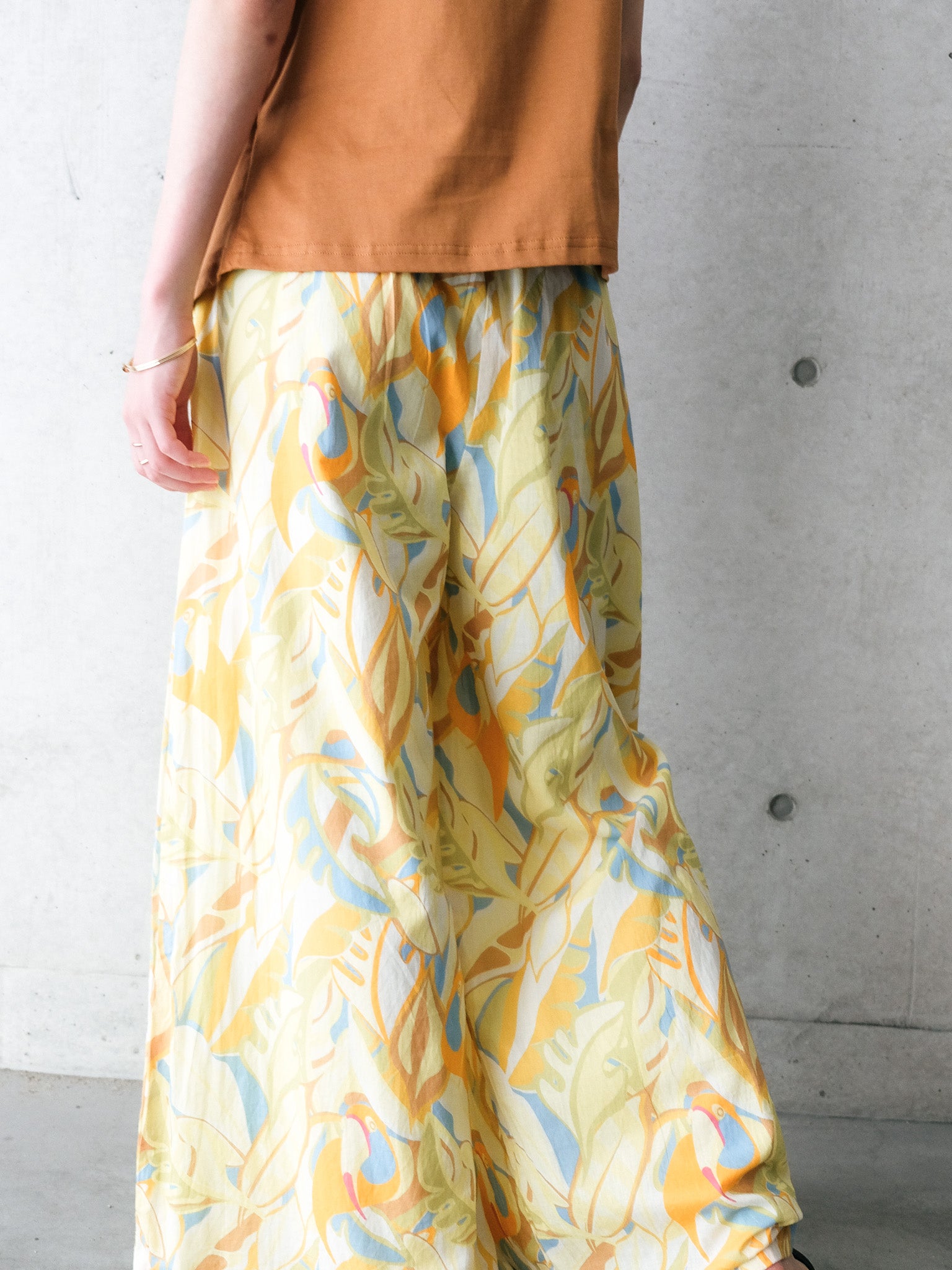 Botanical Bird Easy Pants(ボタニカルバードイージーパンツ[601569]yellow