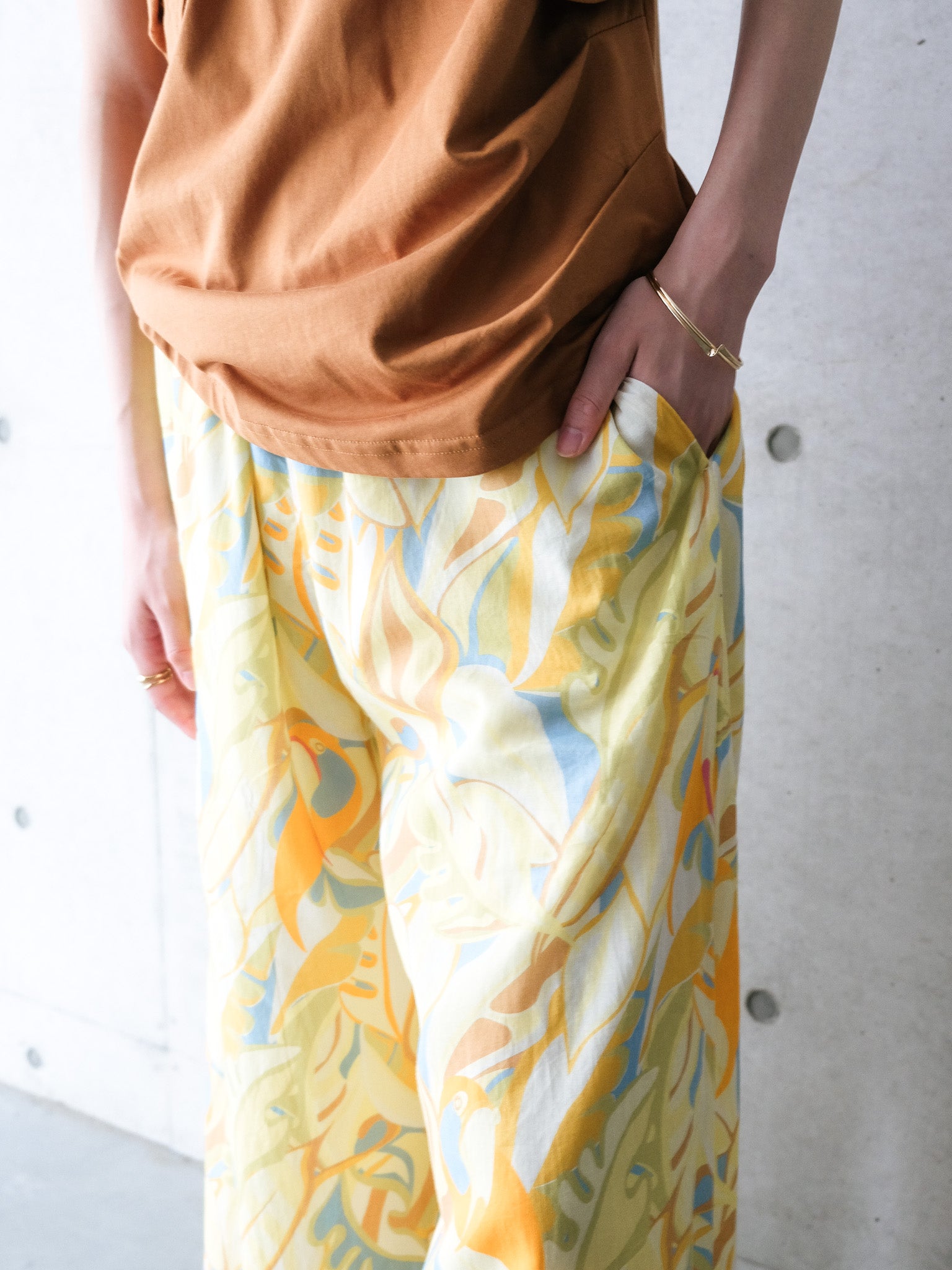 Botanical Bird Easy Pants(ボタニカルバードイージーパンツ[601569]yellow