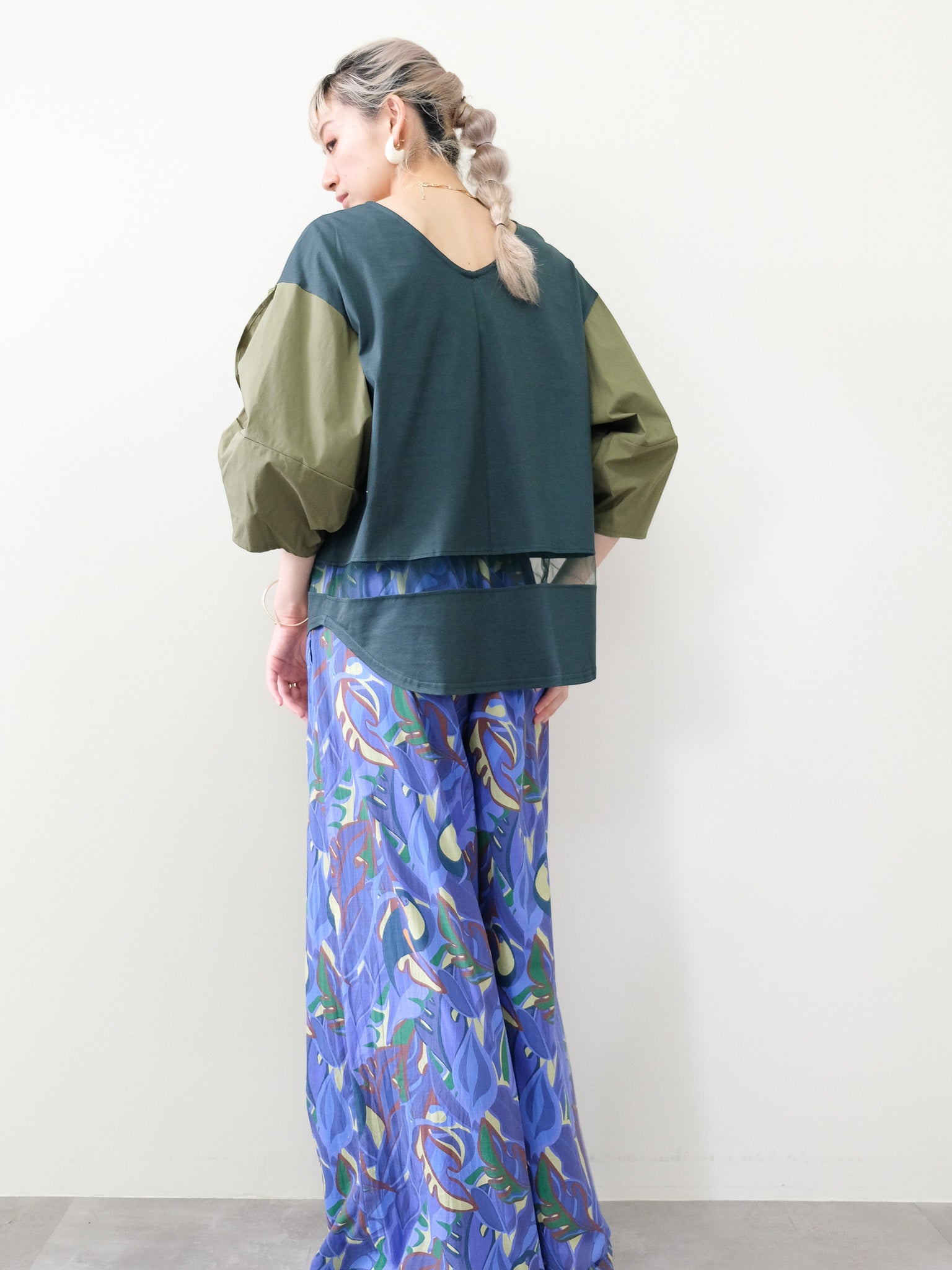 Botanical Bird Easy Pants(ボタニカルバードイージーパンツ[601569]blue