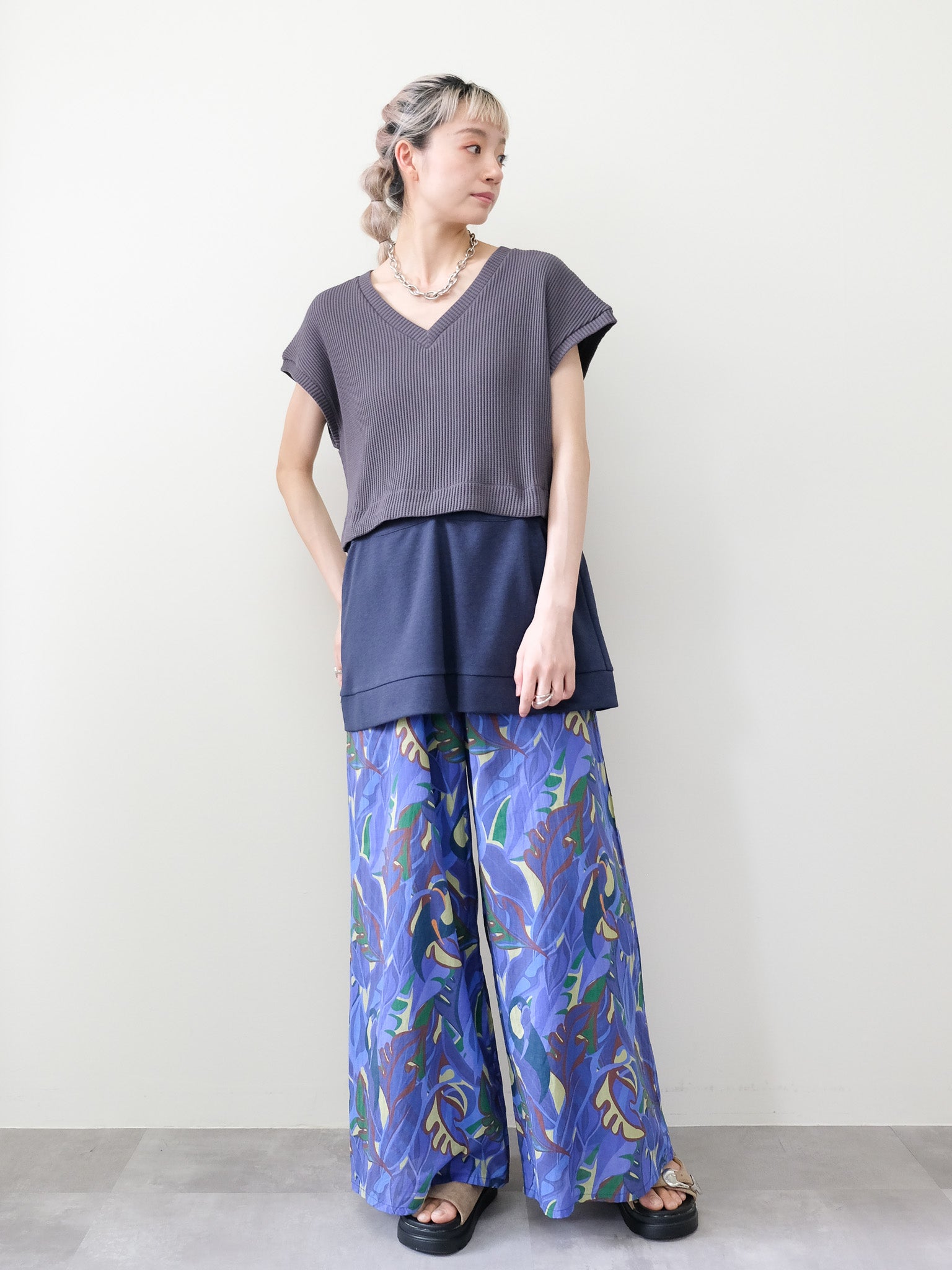 Botanical Bird Easy Pants(ボタニカルバードイージーパンツ[601569]blue