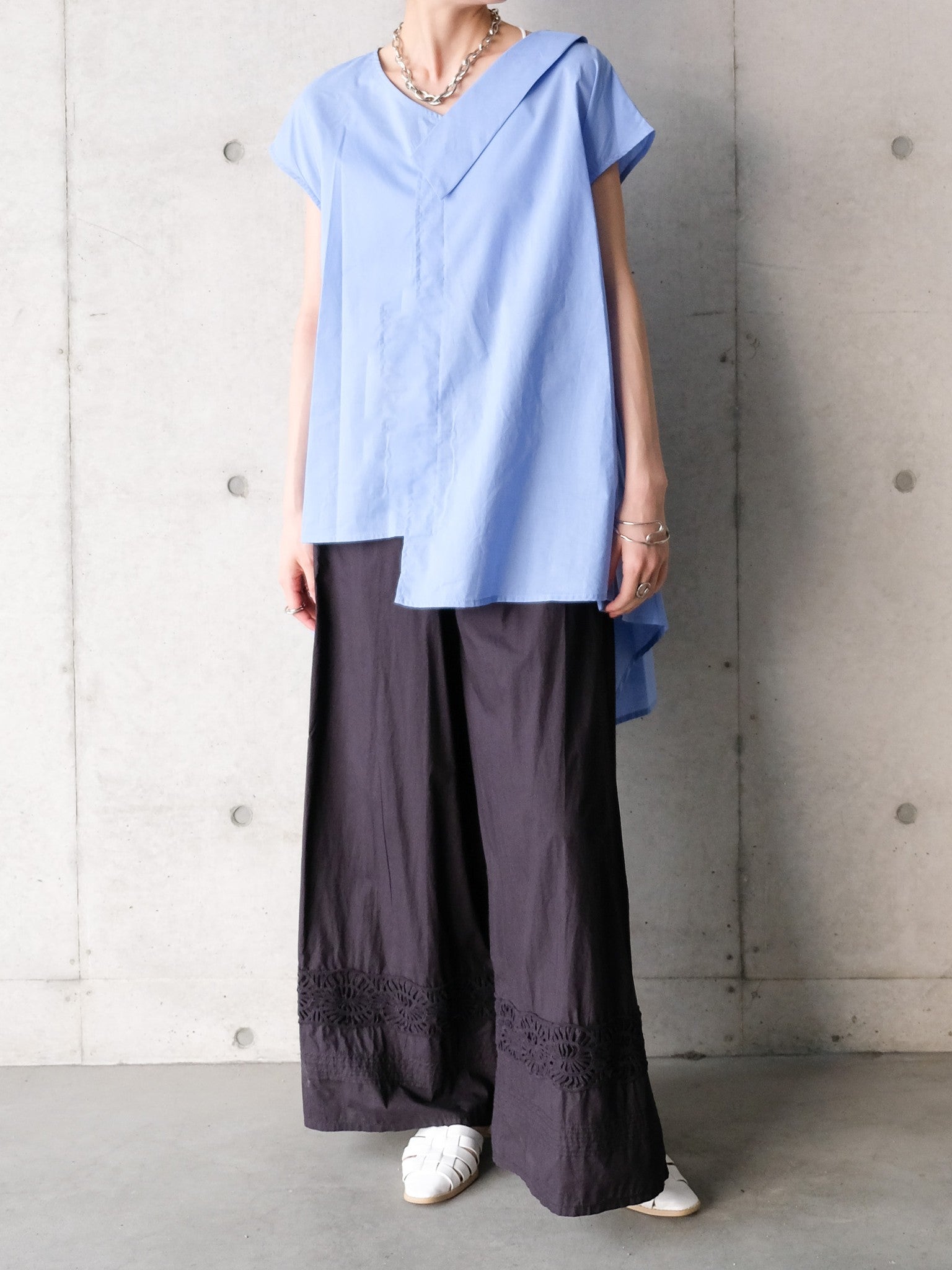 Lace Shirring Pants(レースシャーリングパンツ)[601553]black