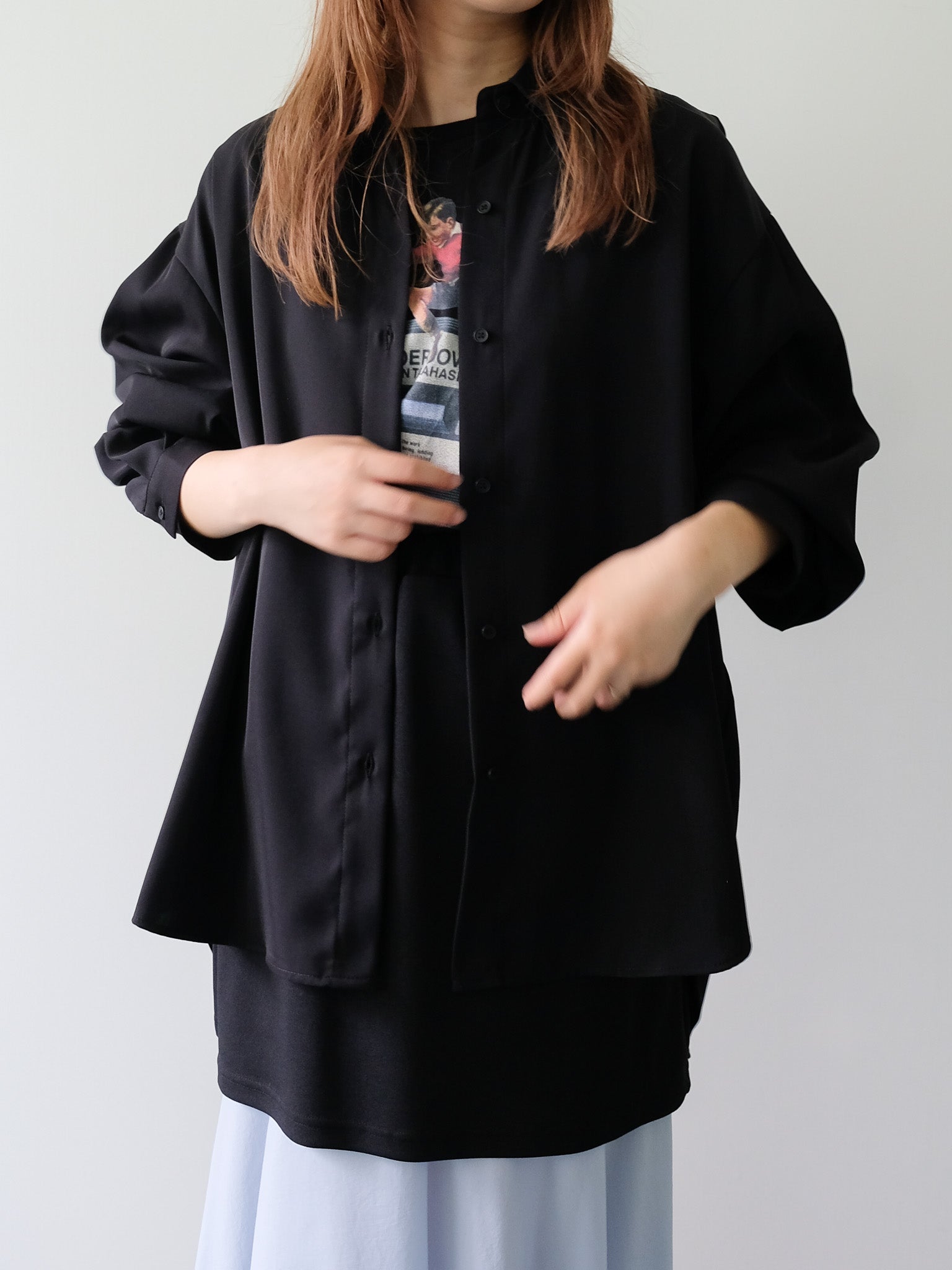 Oversized Long Shirt [603371] black(99)