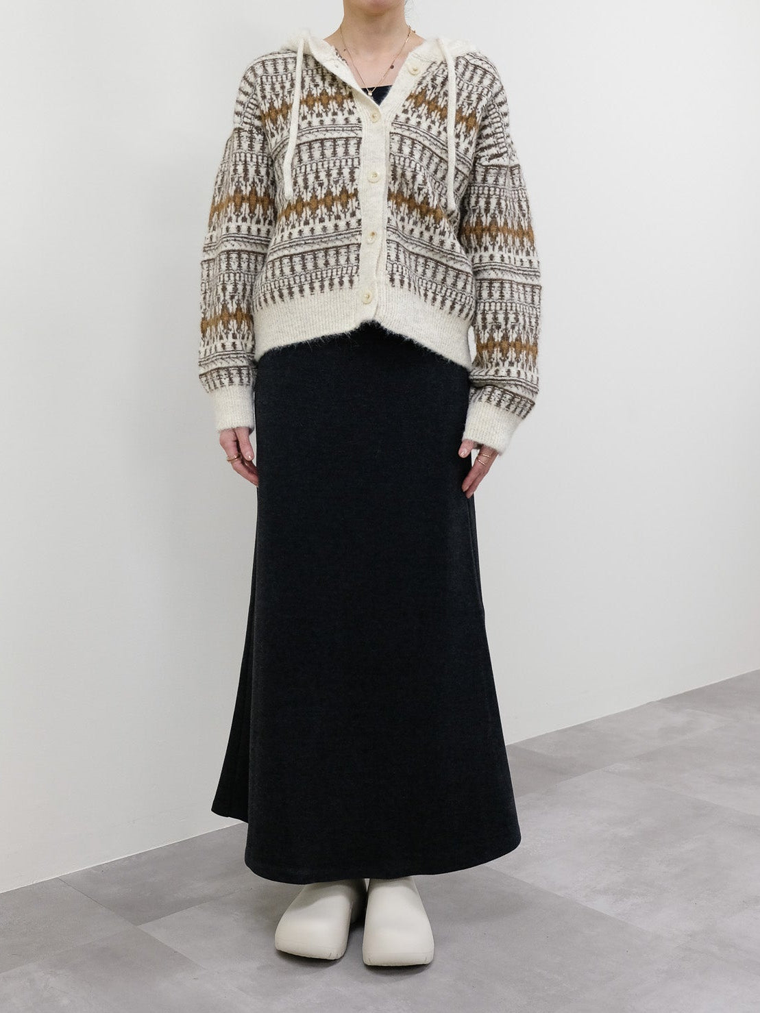 フェアアイルフーディニットカーディガン [601516]brown