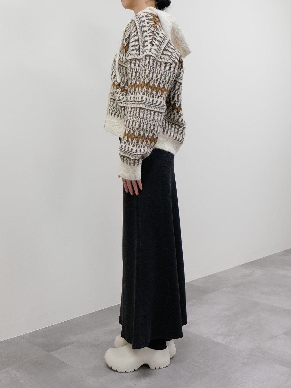 フェアアイルフーディニットカーディガン [601516]brown