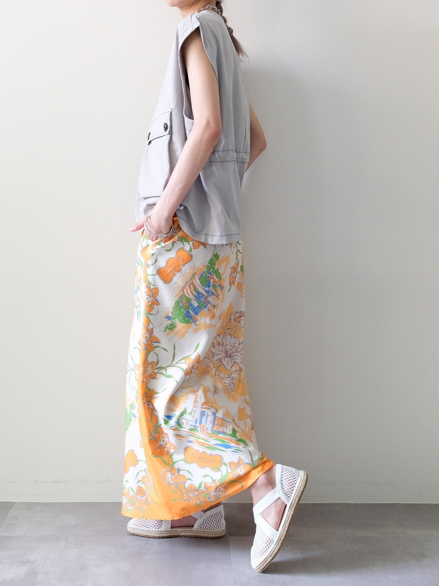 Yacht Panel Print Skirt(ヨットパネルプリントスカート)[601559]orange