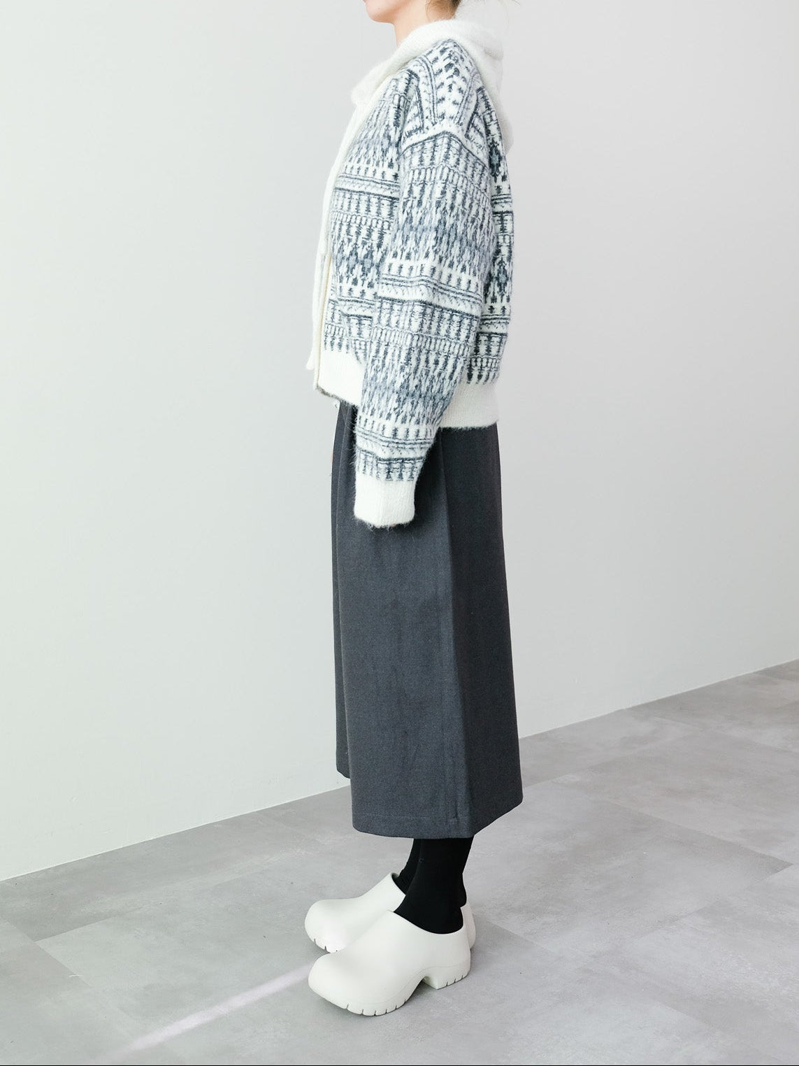 フェアアイルフーディニットカーディガン [601516]off white