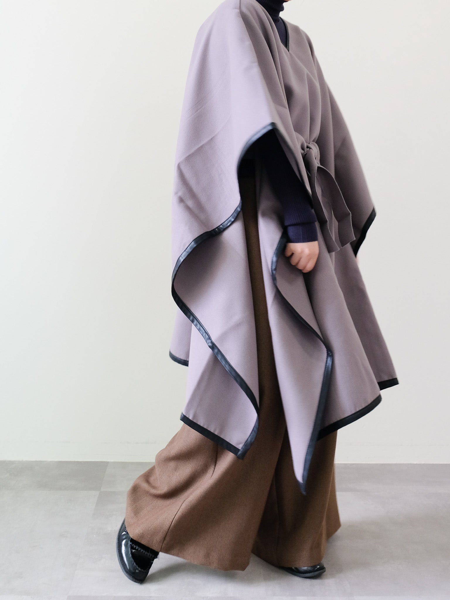 Taupe V-Neck Cape Top (435)