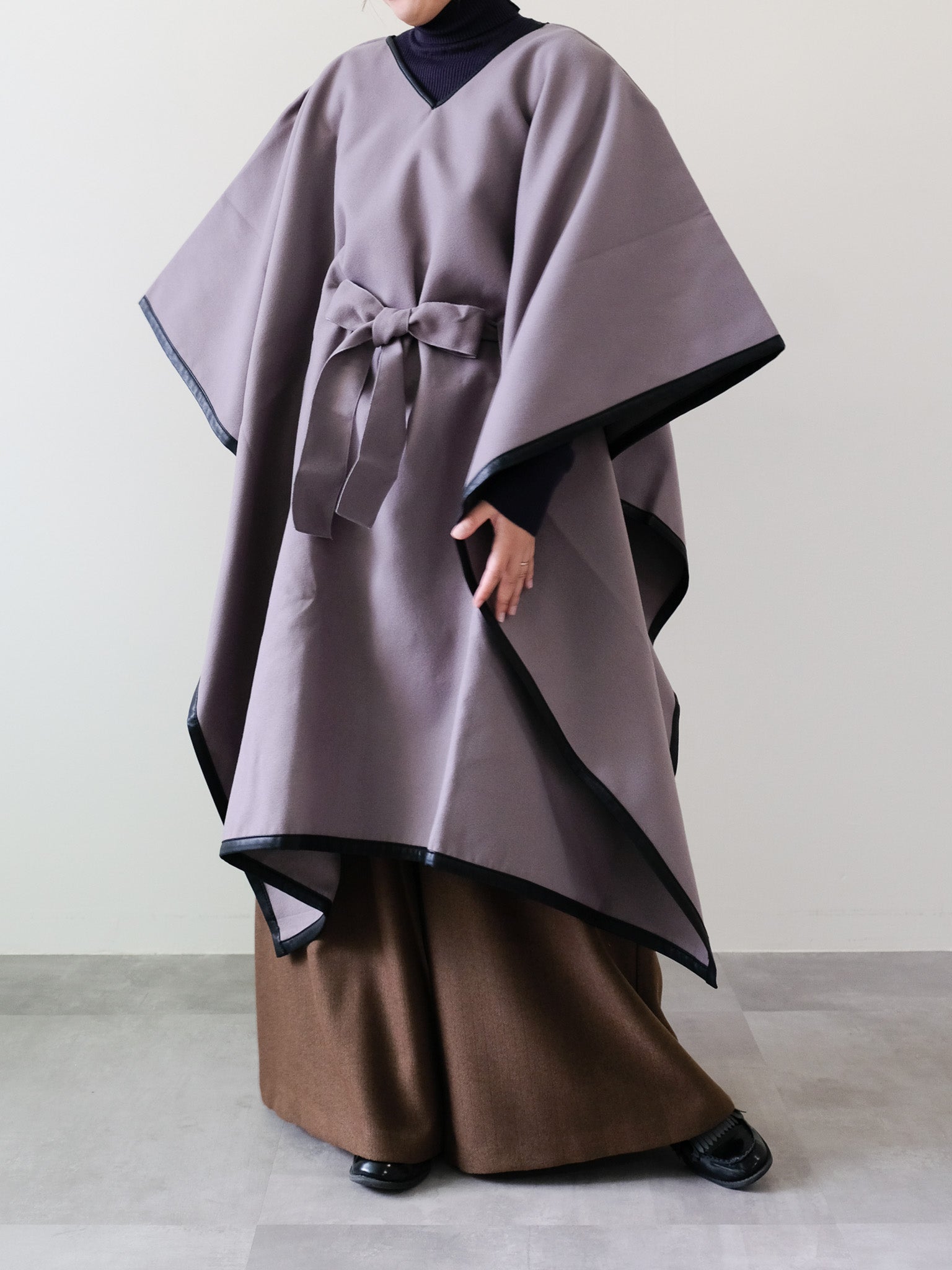 Taupe V-Neck Cape Top (435)